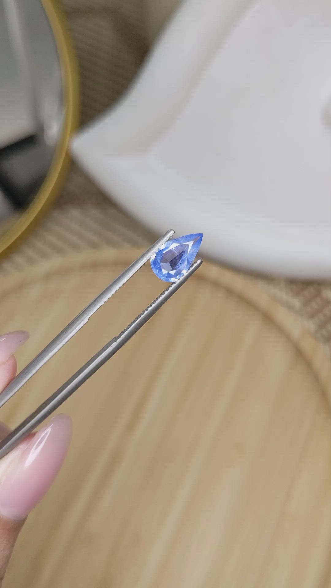 1.34 Ct. Blue Sapphire from Ceylon (Sri Lanka) Size Video