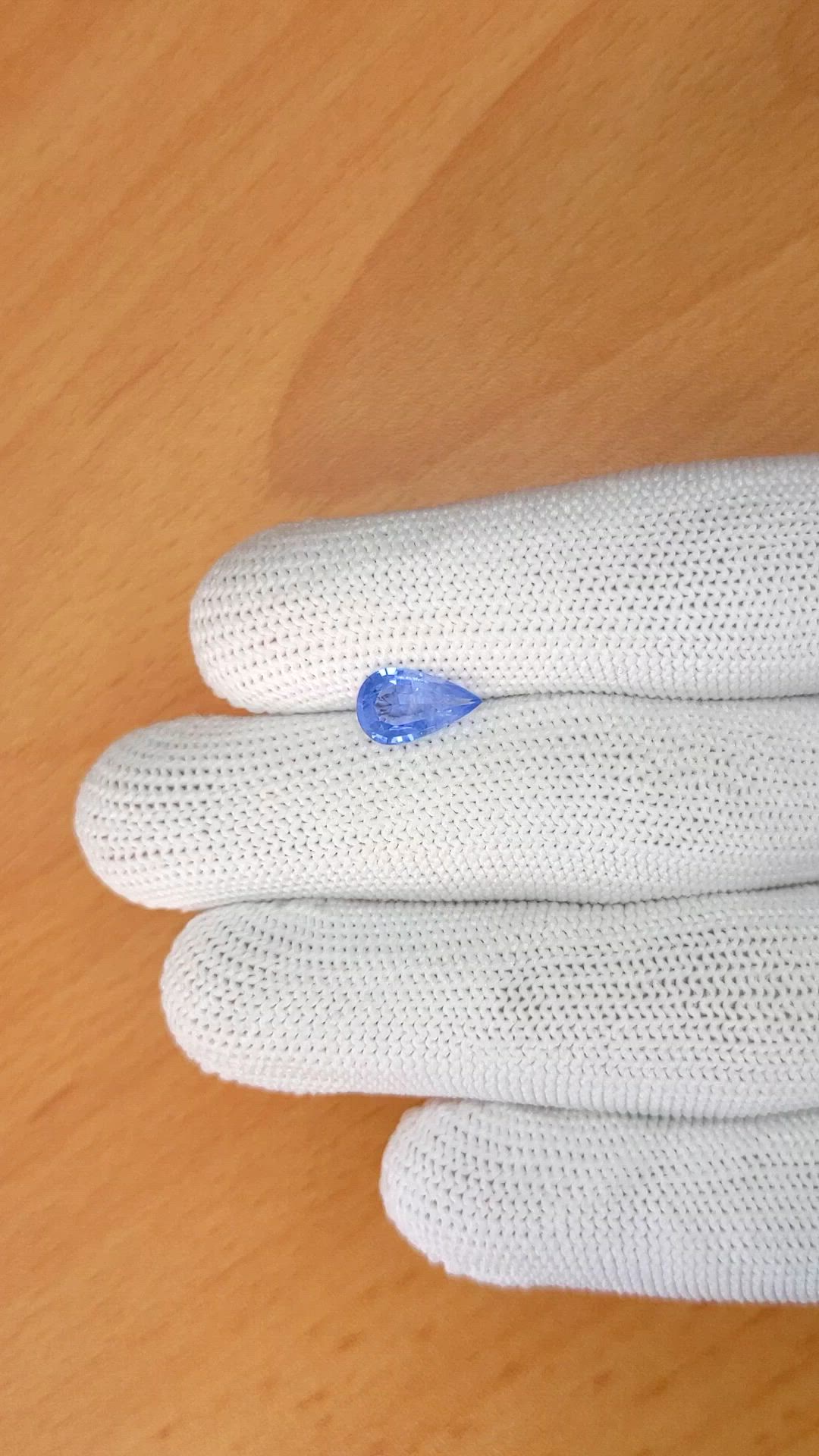 1.34 Ct. Blue Sapphire from Ceylon (Sri Lanka) Size Video