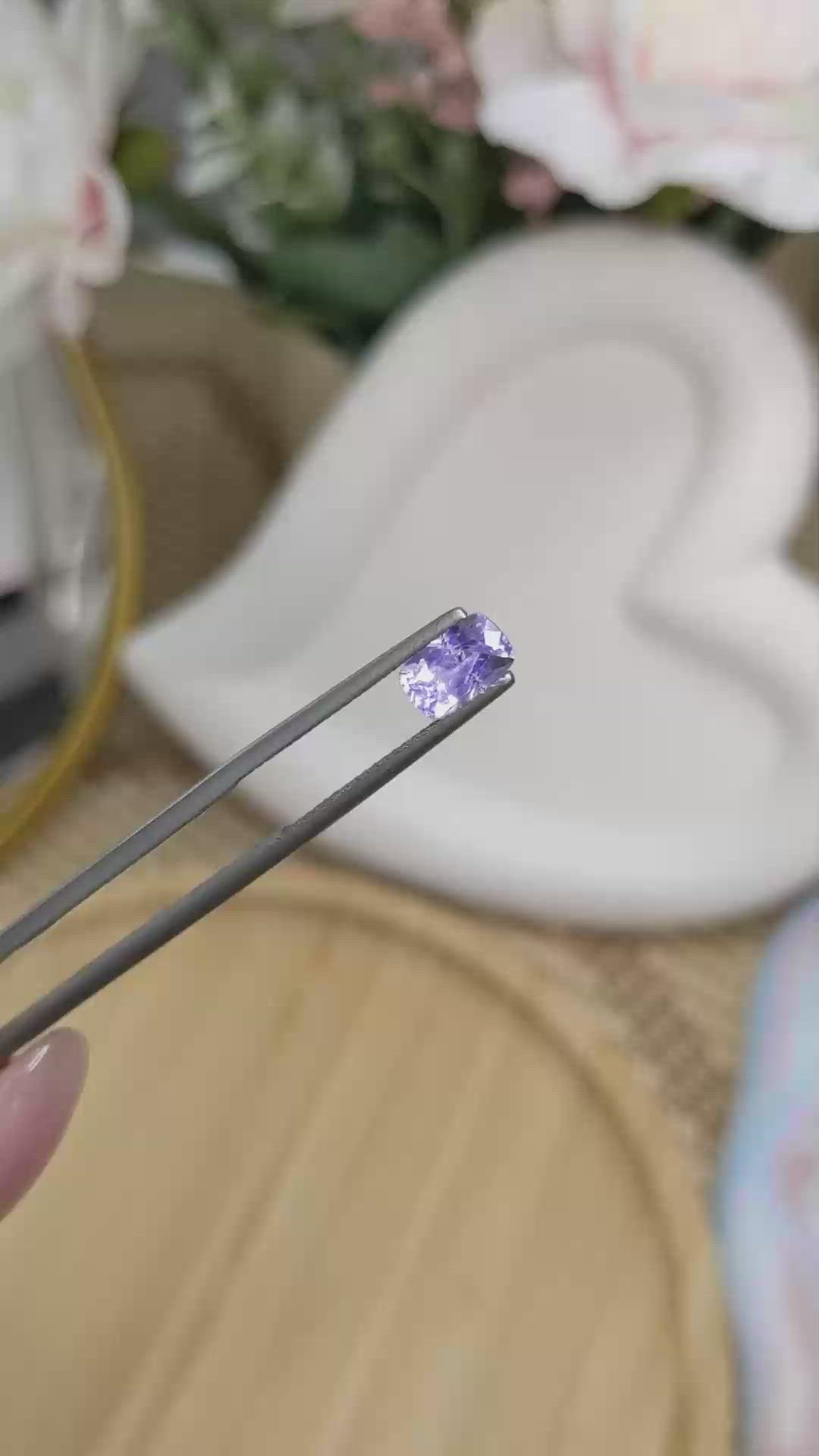 1.14 Ct. Purple Sapphire from Ceylon (Sri Lanka) Size Video