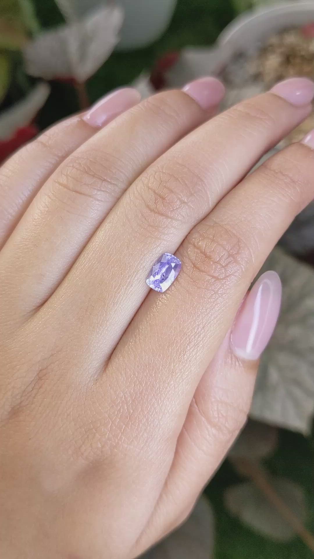 1.14 Ct. Purple Sapphire from Ceylon (Sri Lanka) Size Video