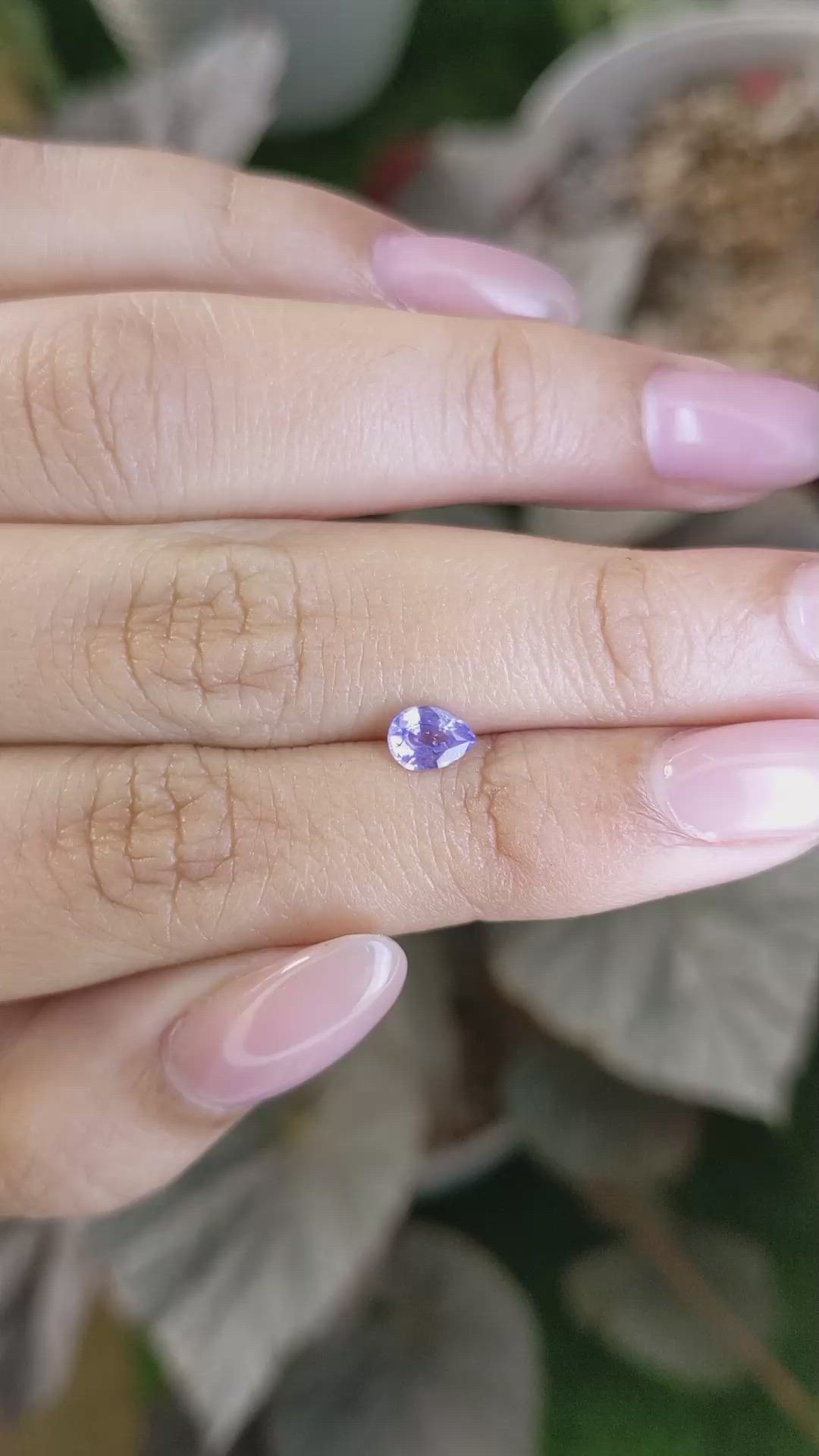 0.56 Ct. Purple Sapphire from Ceylon (Sri Lanka) Size Video