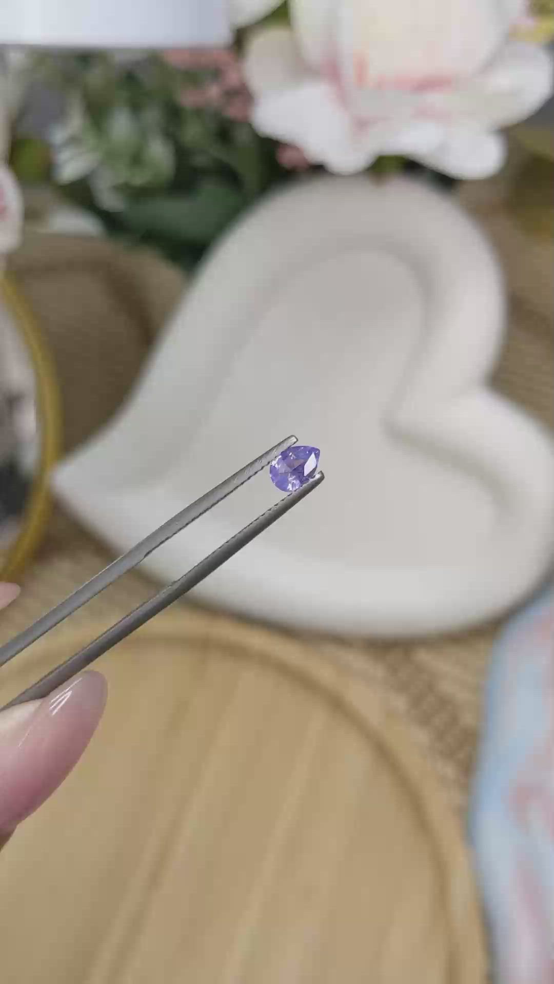 0.56 Ct. Purple Sapphire from Ceylon (Sri Lanka) Size Video
