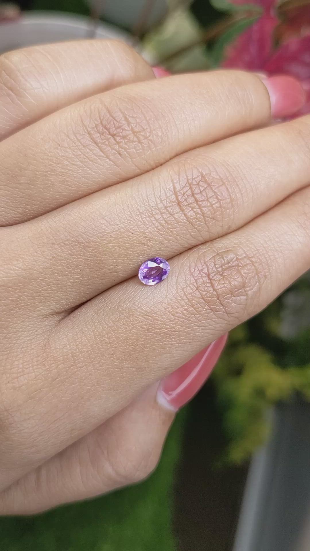 0.55 Ct. Purple Sapphire from Ceylon (Sri Lanka) Size Video