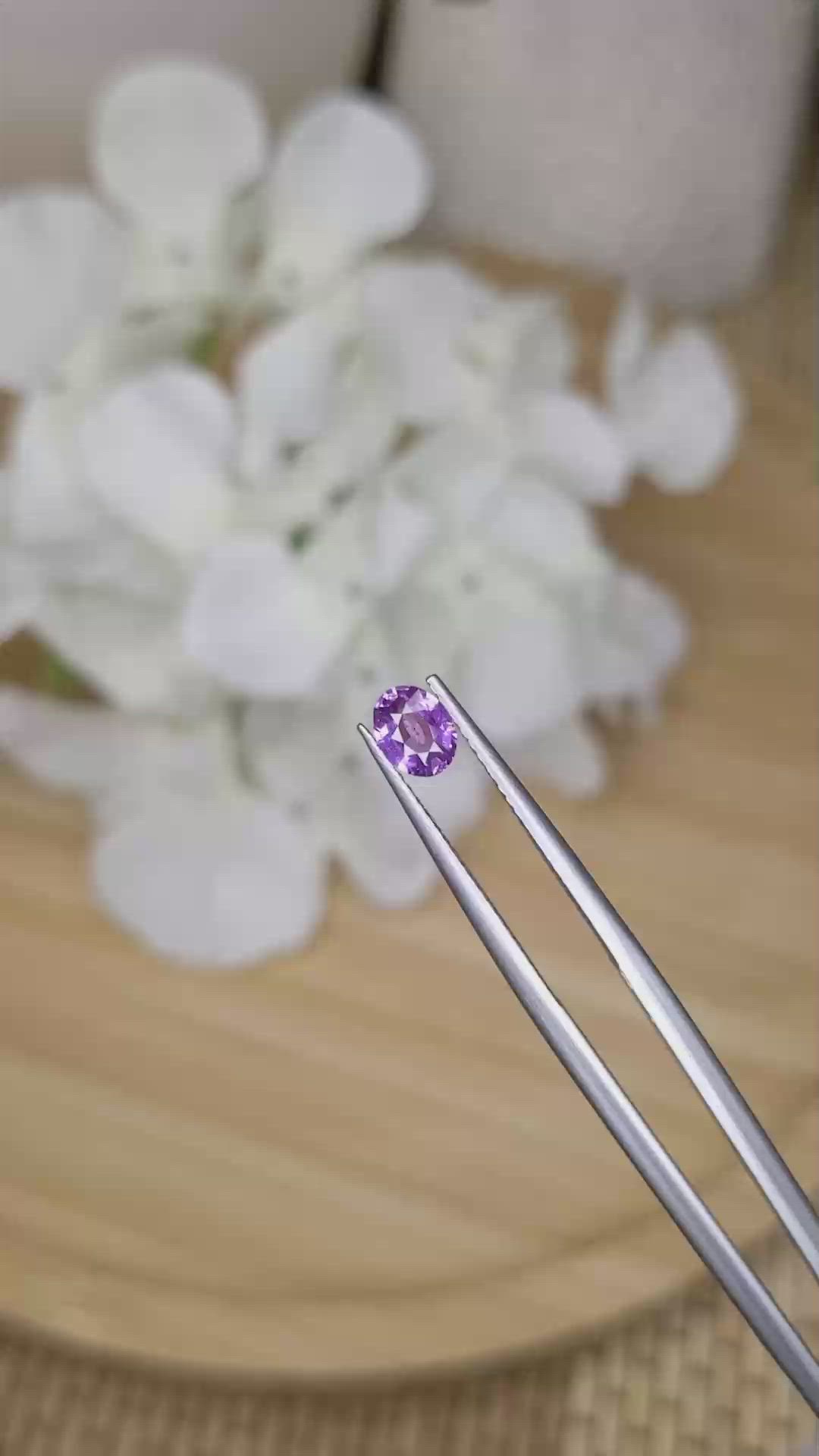 0.55 Ct. Purple Sapphire from Ceylon (Sri Lanka) Size Video