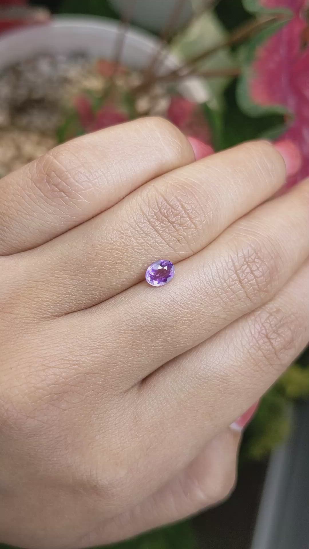 0.55 Ct. Purple Sapphire from Ceylon (Sri Lanka) Size Video