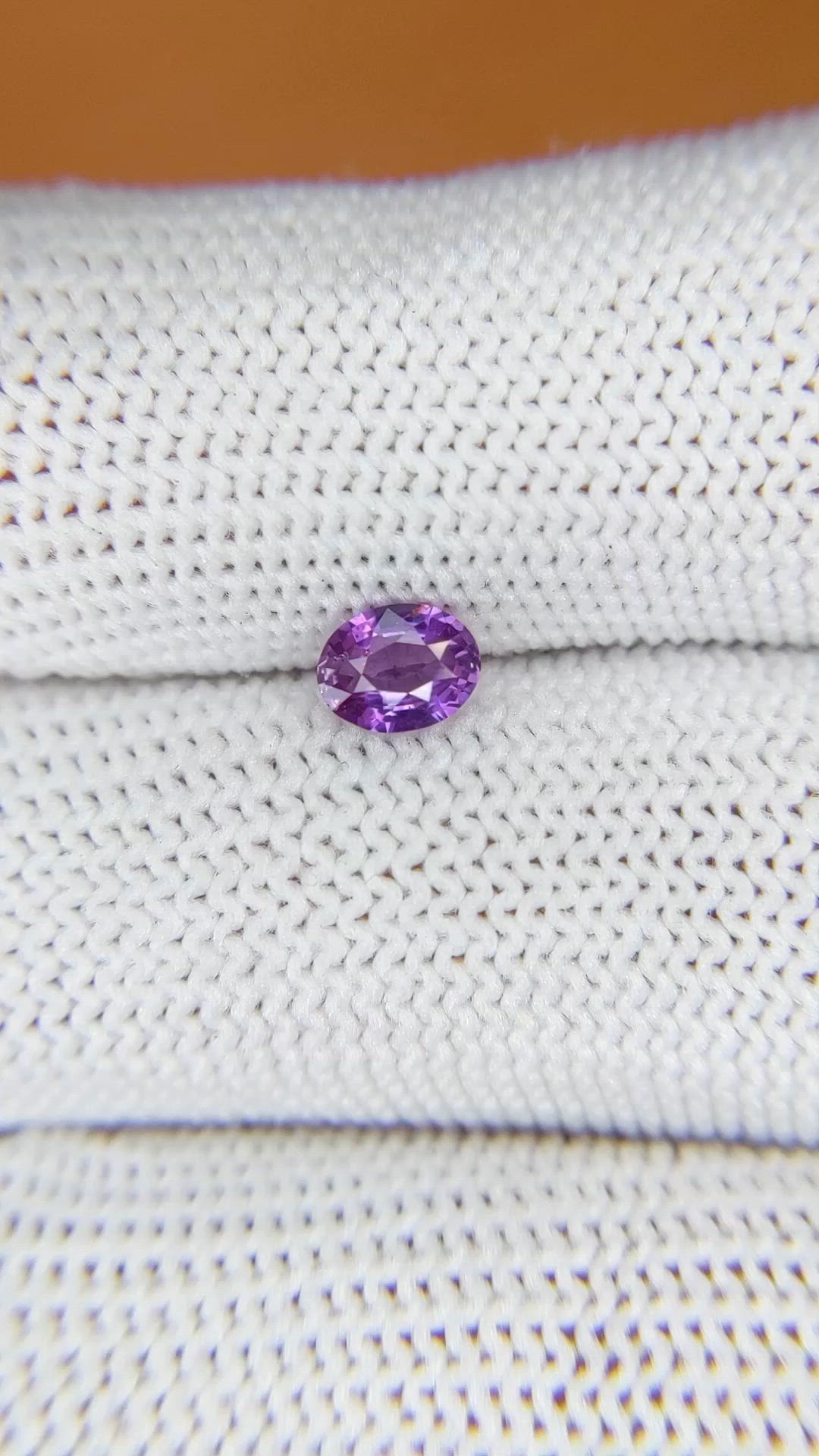 0.55 Ct. Purple Sapphire from Ceylon (Sri Lanka) Size Video