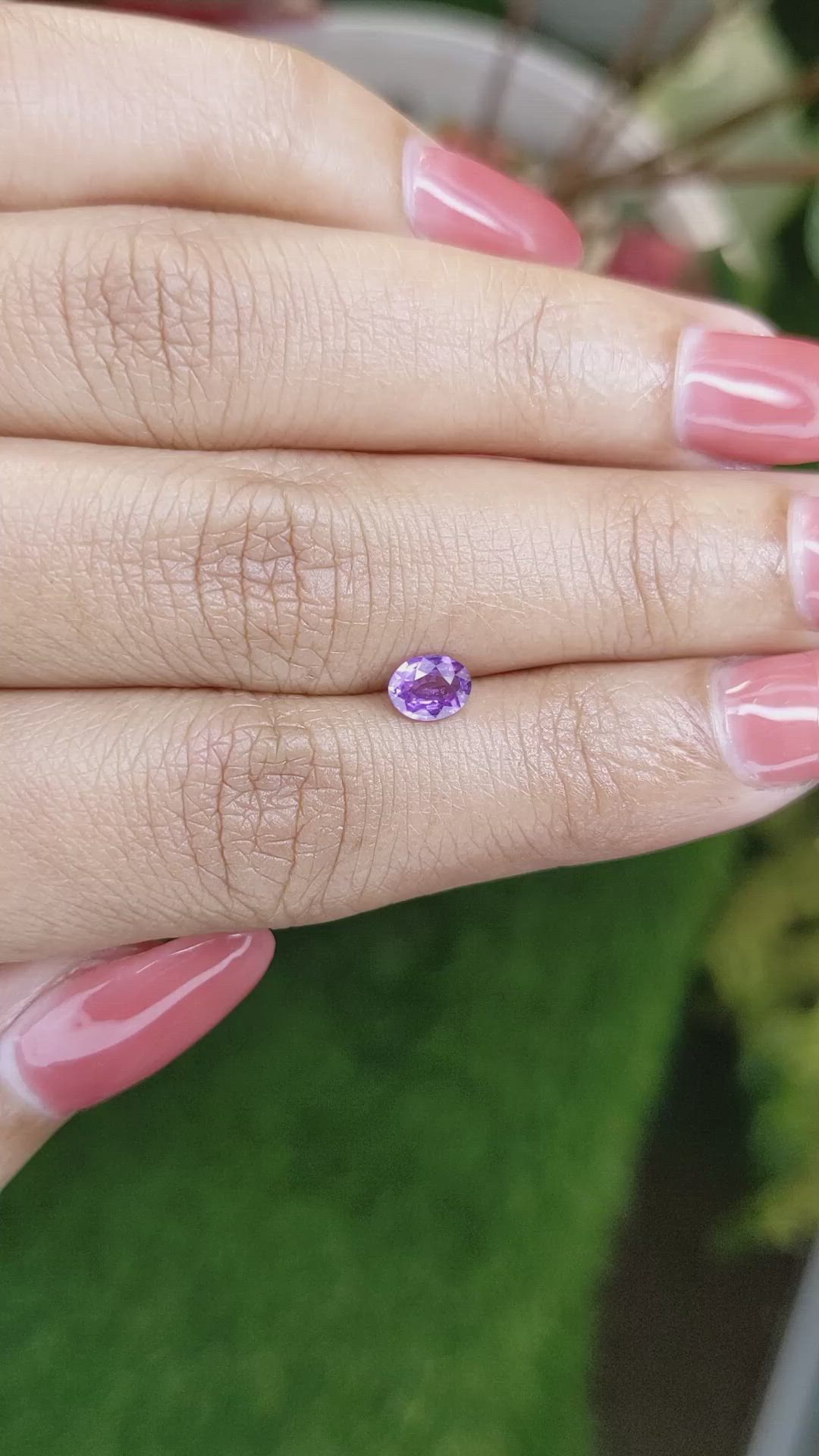 0.55 Ct. Purple Sapphire from Ceylon (Sri Lanka) Size Video