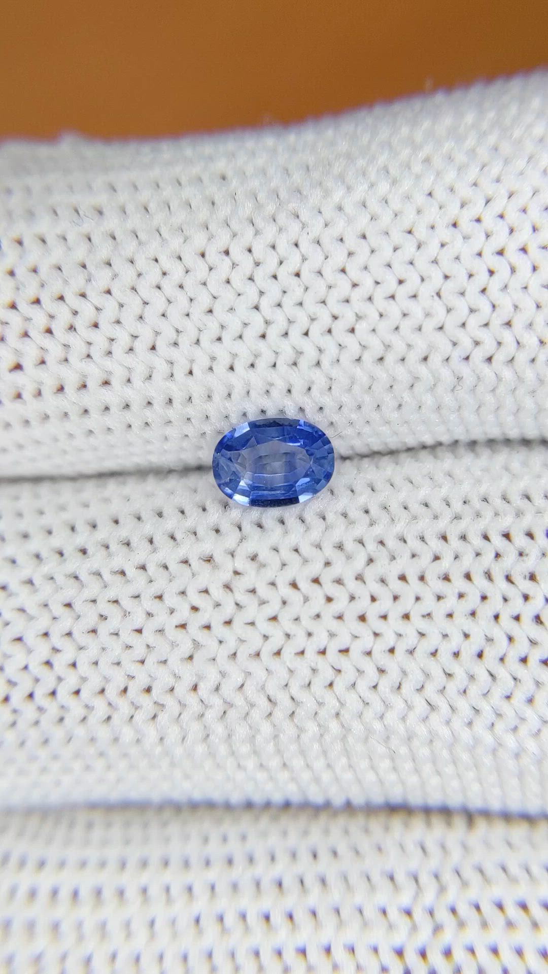 0.42 Ct. Blue Sapphire from Ceylon (Sri Lanka) Size Video