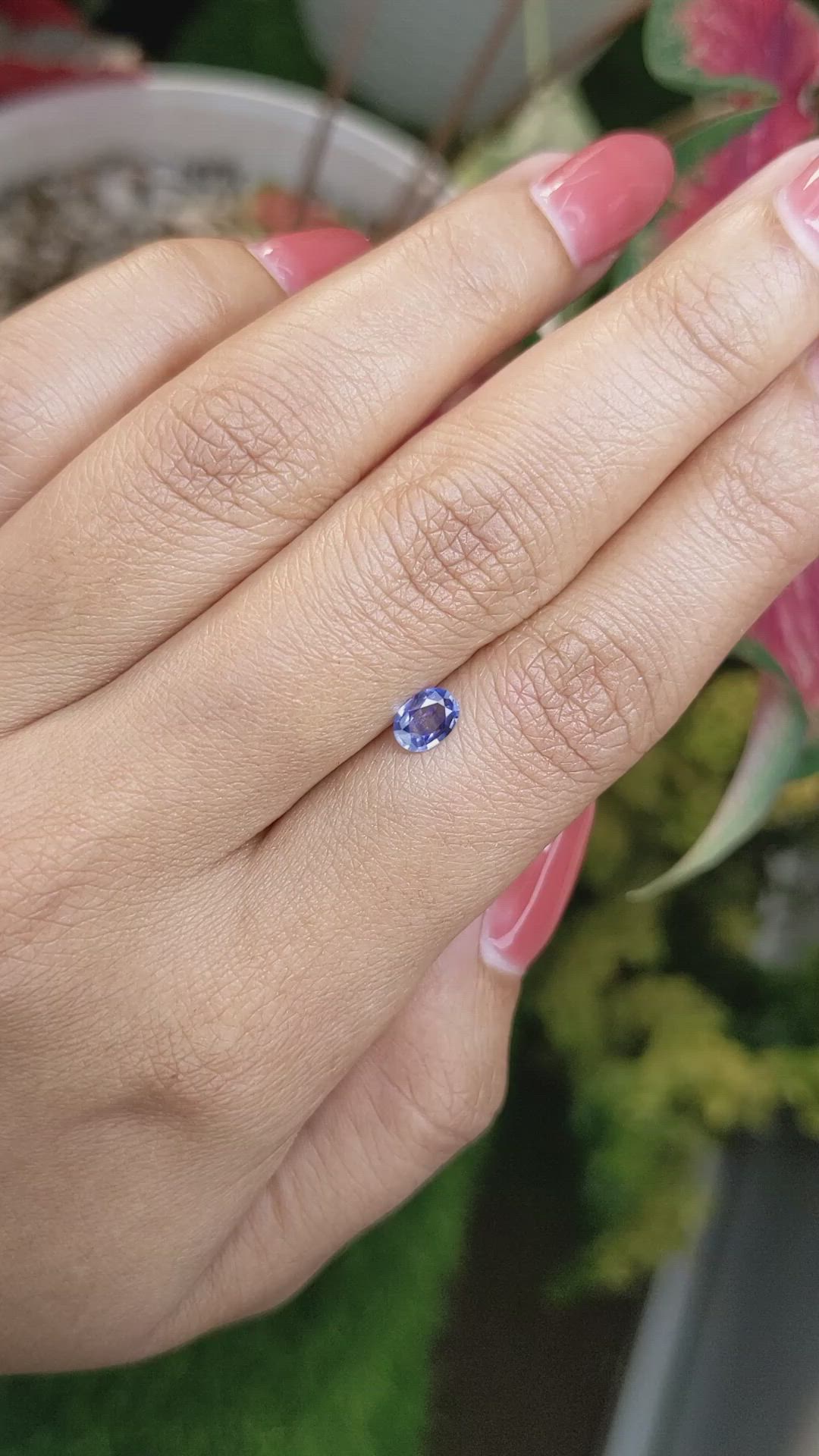 0.42 Ct. Blue Sapphire from Ceylon (Sri Lanka) Size Video