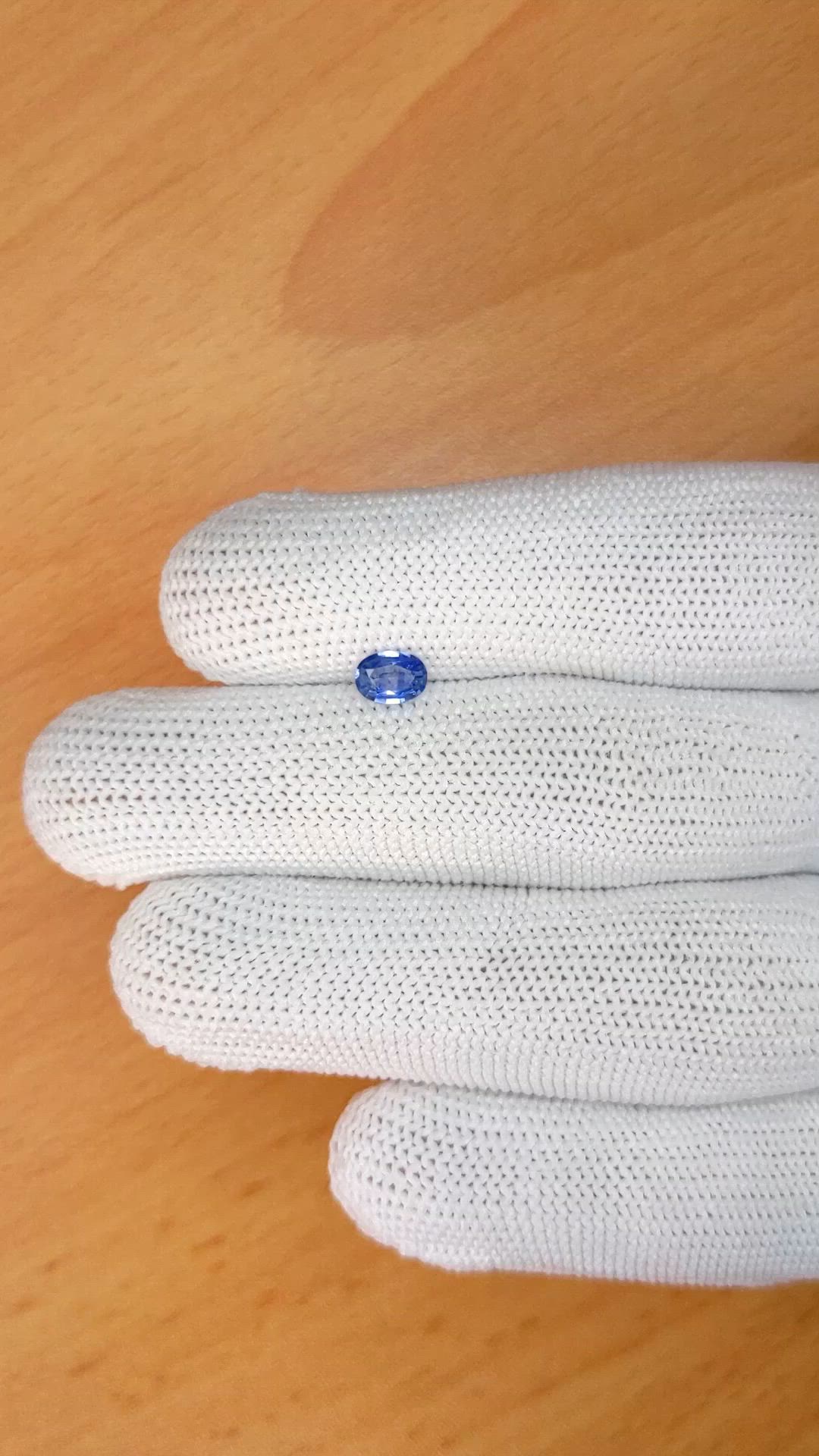 0.42 Ct. Blue Sapphire from Ceylon (Sri Lanka) Size Video