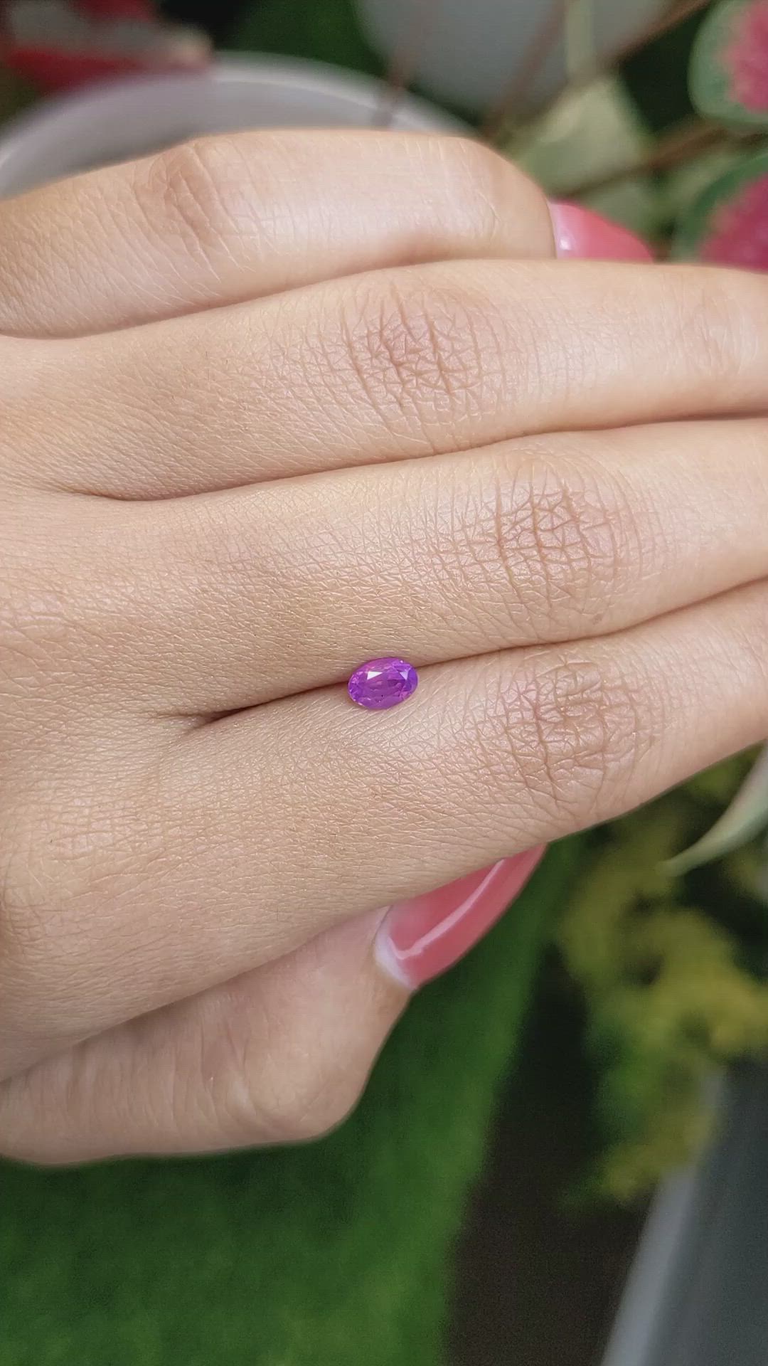 0.52 Ct. Pinkish Purple Sapphire from Ceylon (Sri Lanka) Size Video
