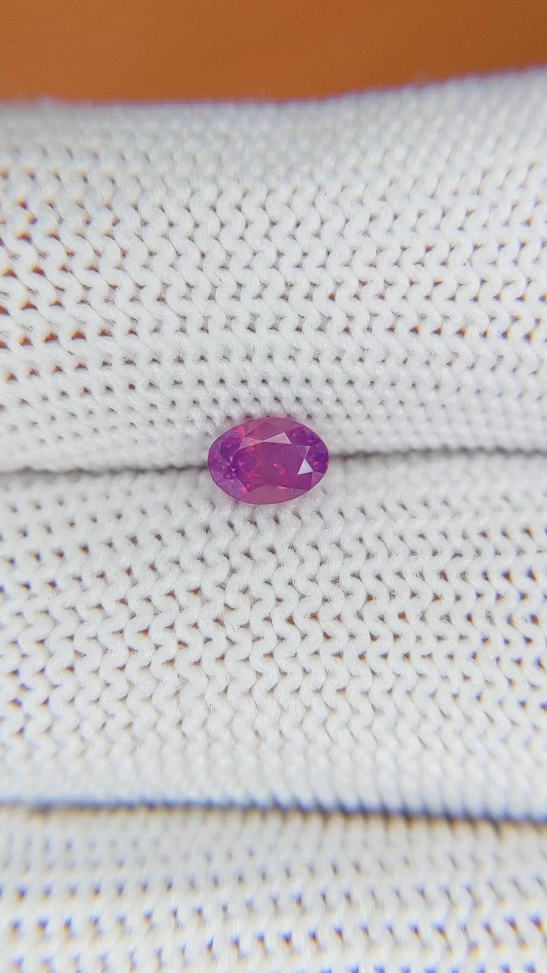 0.52 Ct. Pinkish Purple Sapphire from Ceylon (Sri Lanka) Size Video