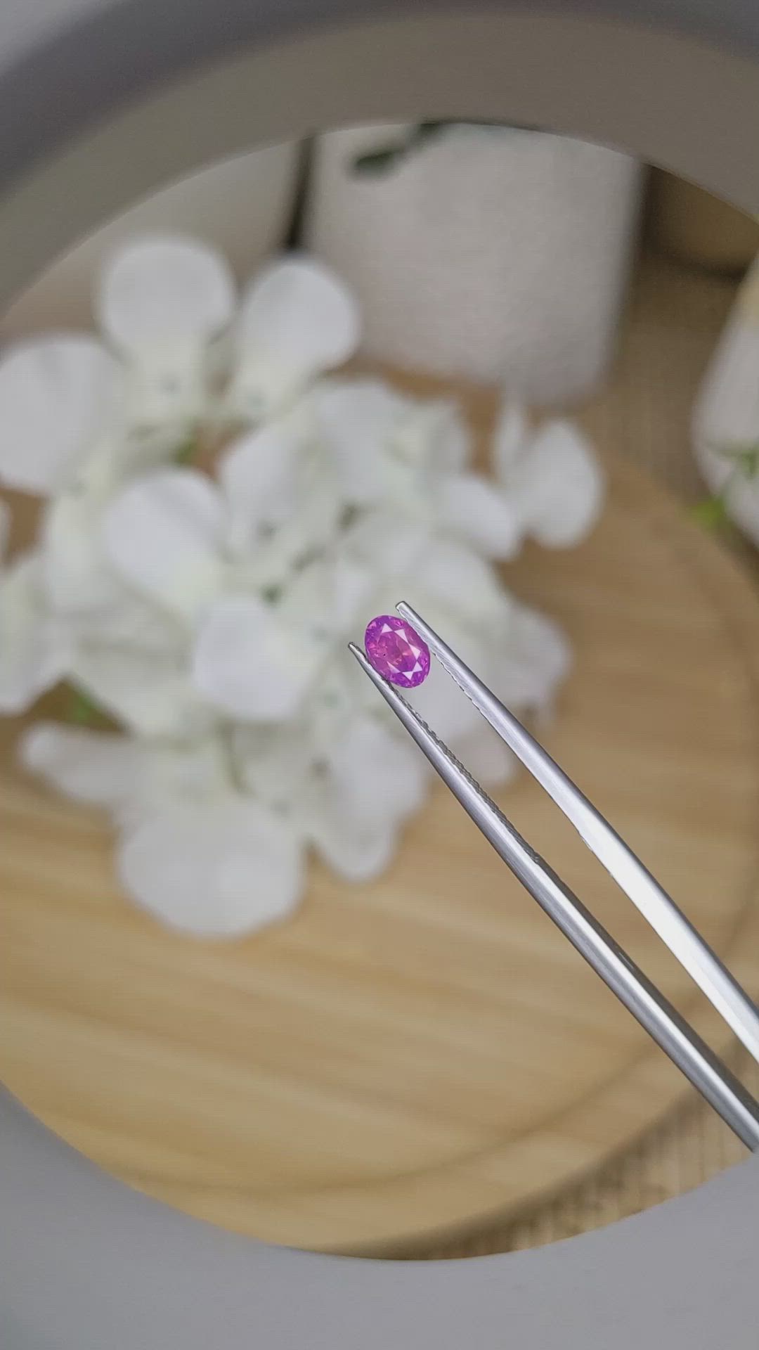 0.52 Ct. Pinkish Purple Sapphire from Ceylon (Sri Lanka) Size Video
