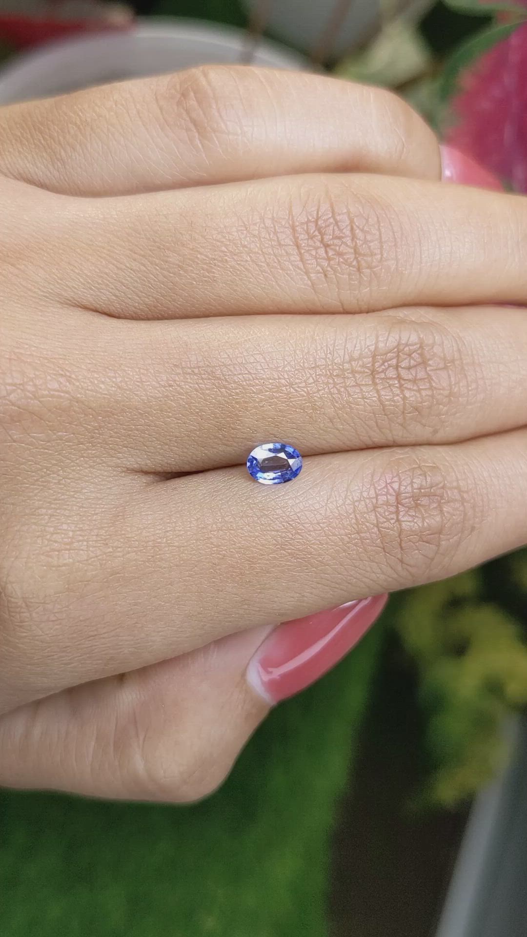 0.45 Ct. Blue Sapphire from Ceylon (Sri Lanka) Size Video