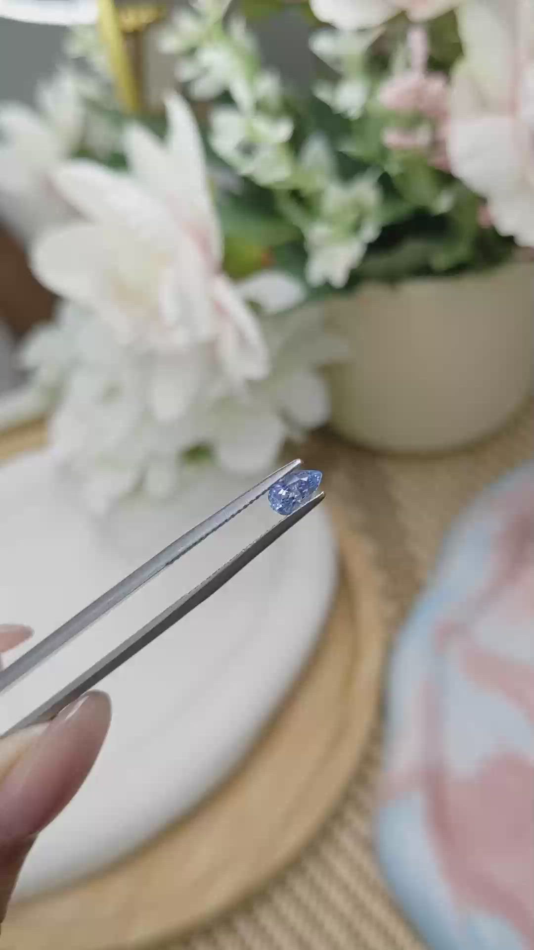 0.64 Ct. Blue Sapphire from Ceylon (Sri Lanka) Size Video