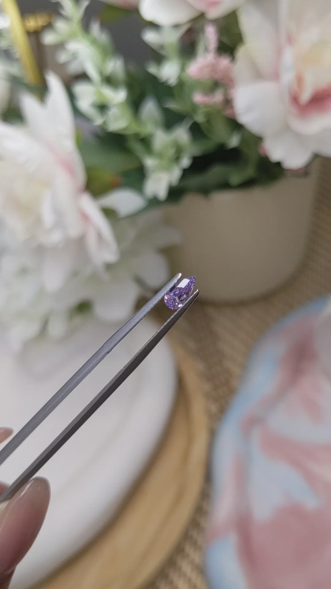 0.63 Ct. Purple Sapphire from Ceylon (Sri Lanka) Size Video