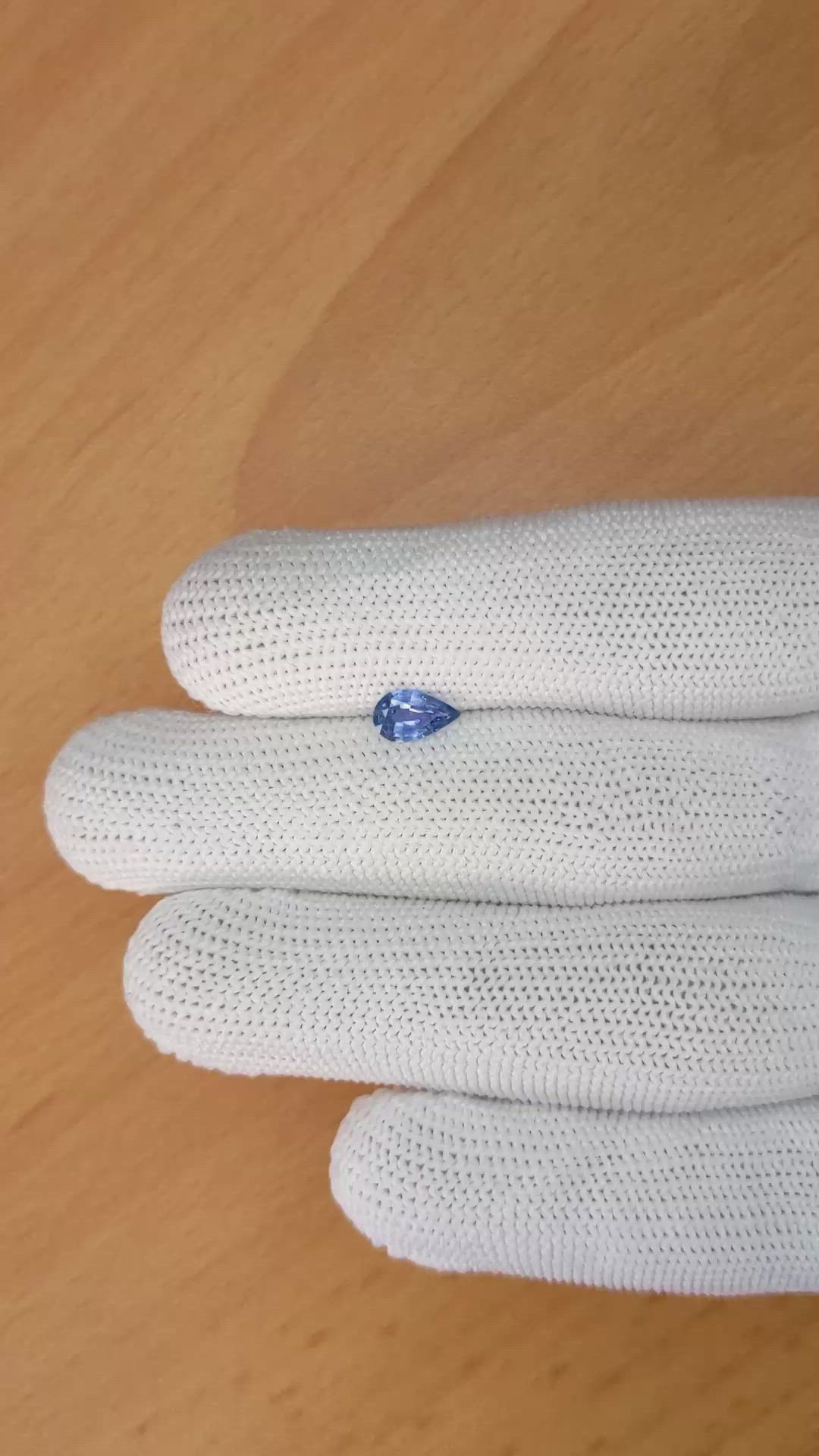0.55 Ct. Blue Sapphire from Ceylon (Sri Lanka) Size Video