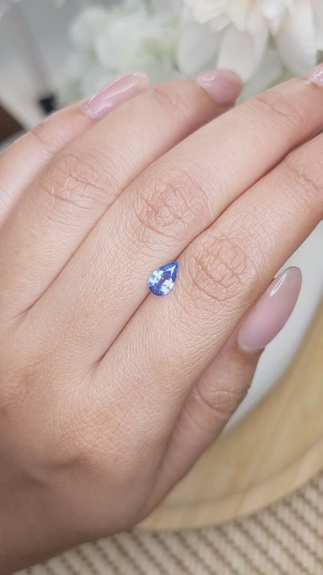 0.55 Ct. Blue Sapphire from Ceylon (Sri Lanka) Size Video