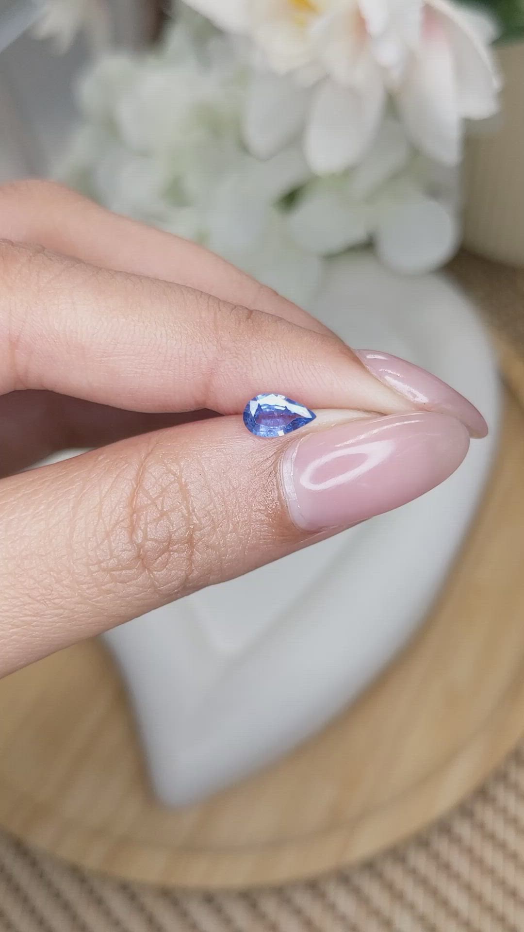 0.55 Ct. Blue Sapphire from Ceylon (Sri Lanka) Size Video