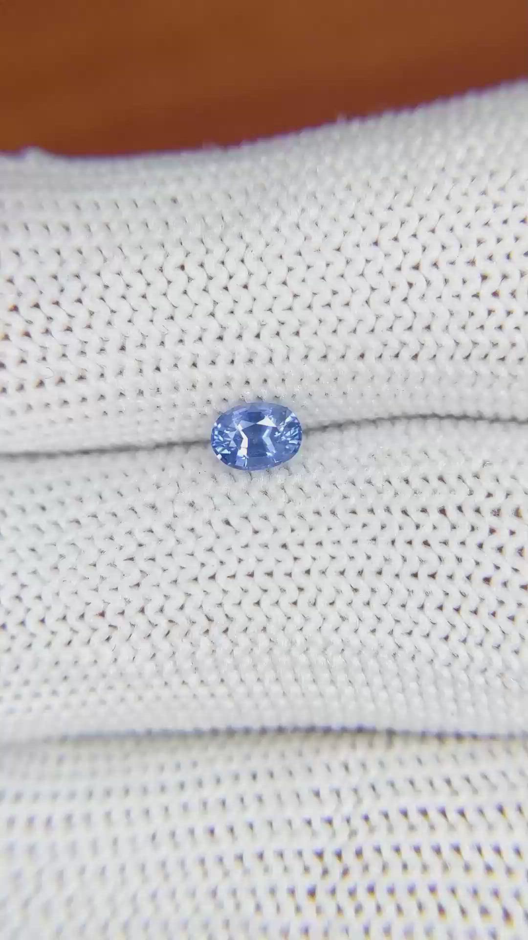 0.44 Ct. Blue Sapphire from Ceylon (Sri Lanka) Size Video