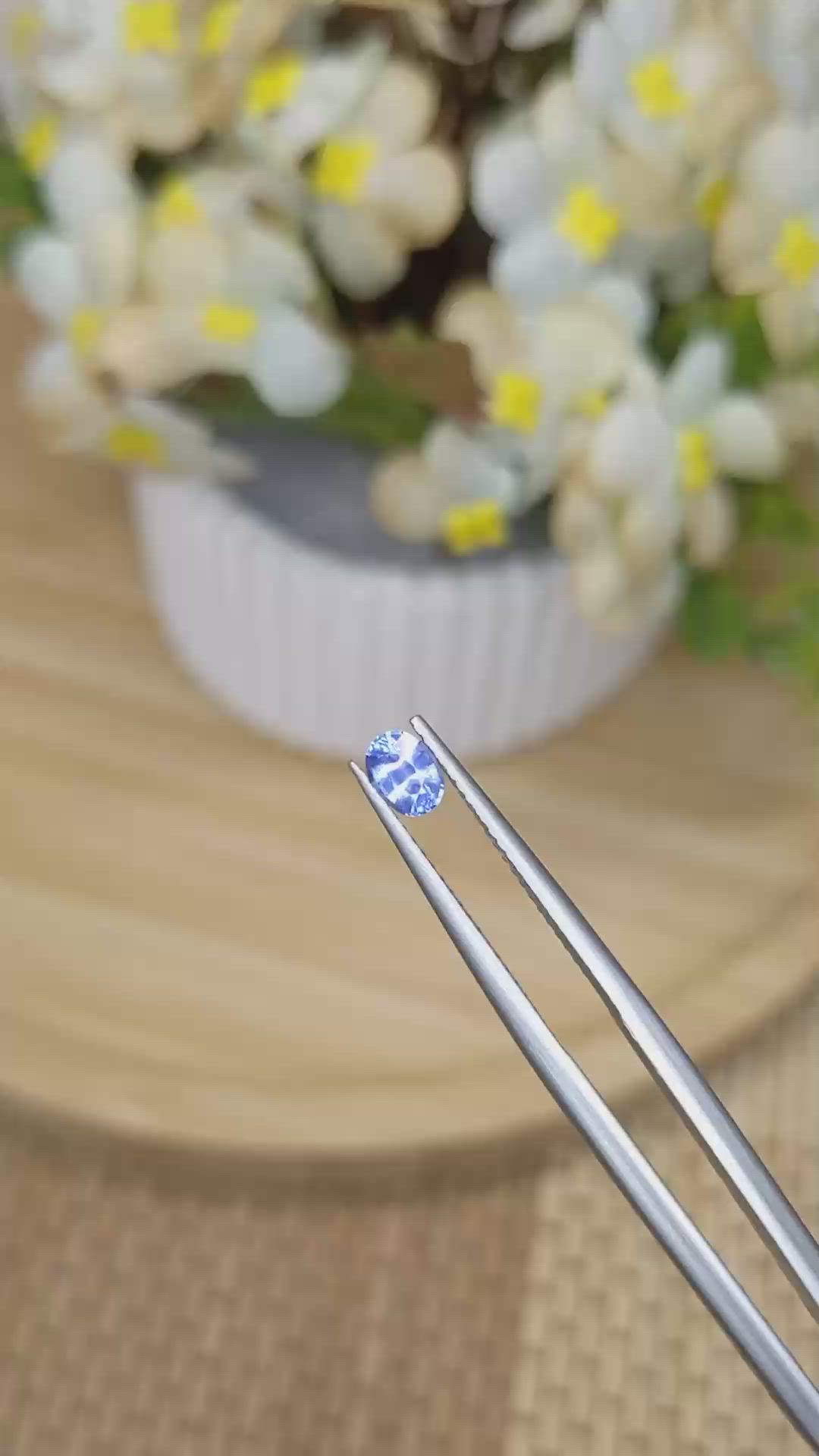 0.44 Ct. Blue Sapphire from Ceylon (Sri Lanka) Size Video