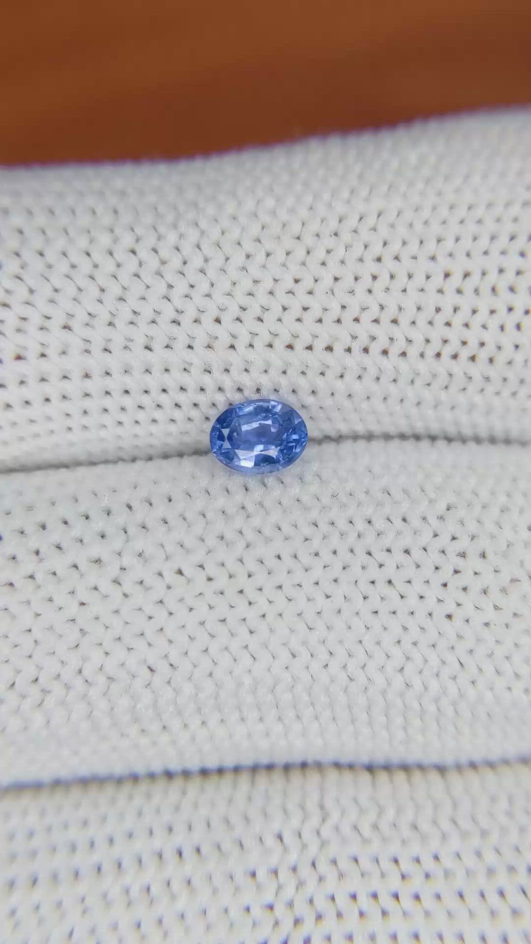 0.49 Ct. Blue Sapphire from Ceylon (Sri Lanka) Size Video