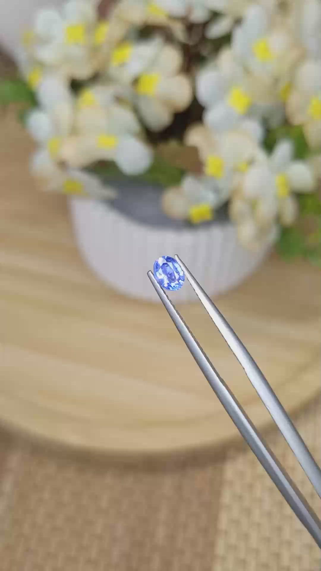 0.49 Ct. Blue Sapphire from Ceylon (Sri Lanka) Size Video