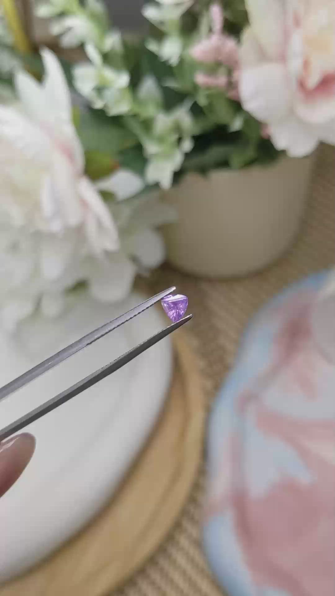 0.48 Ct. Purple Sapphire from Ceylon (Sri Lanka) Size Video