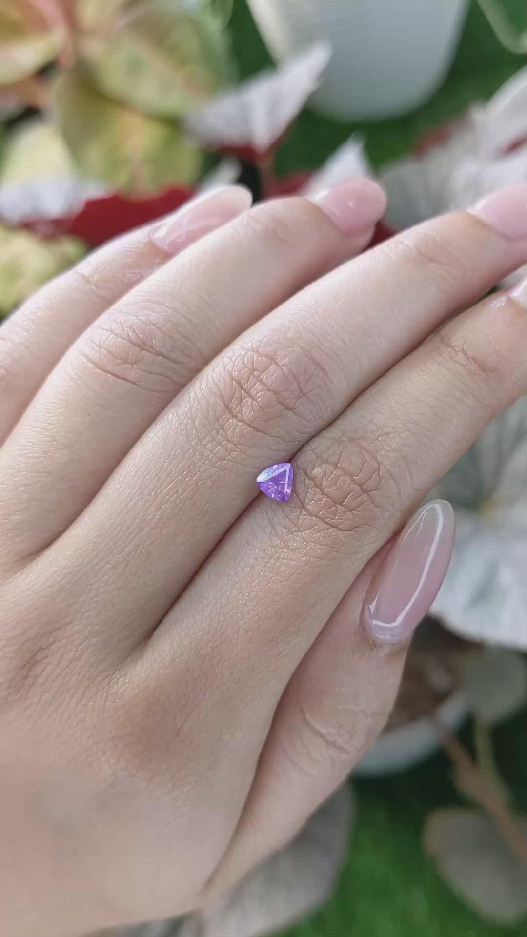 0.48 Ct. Purple Sapphire from Ceylon (Sri Lanka) Size Video