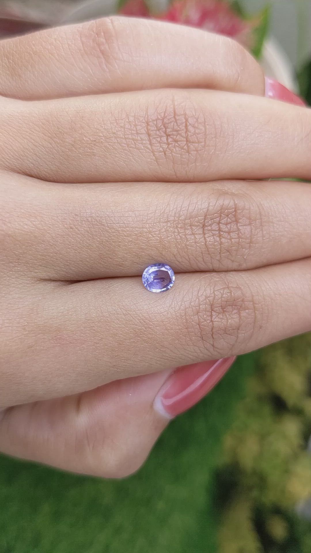 0.60 Ct. Bluish Purple Sapphire from Ceylon (Sri Lanka) Size Video