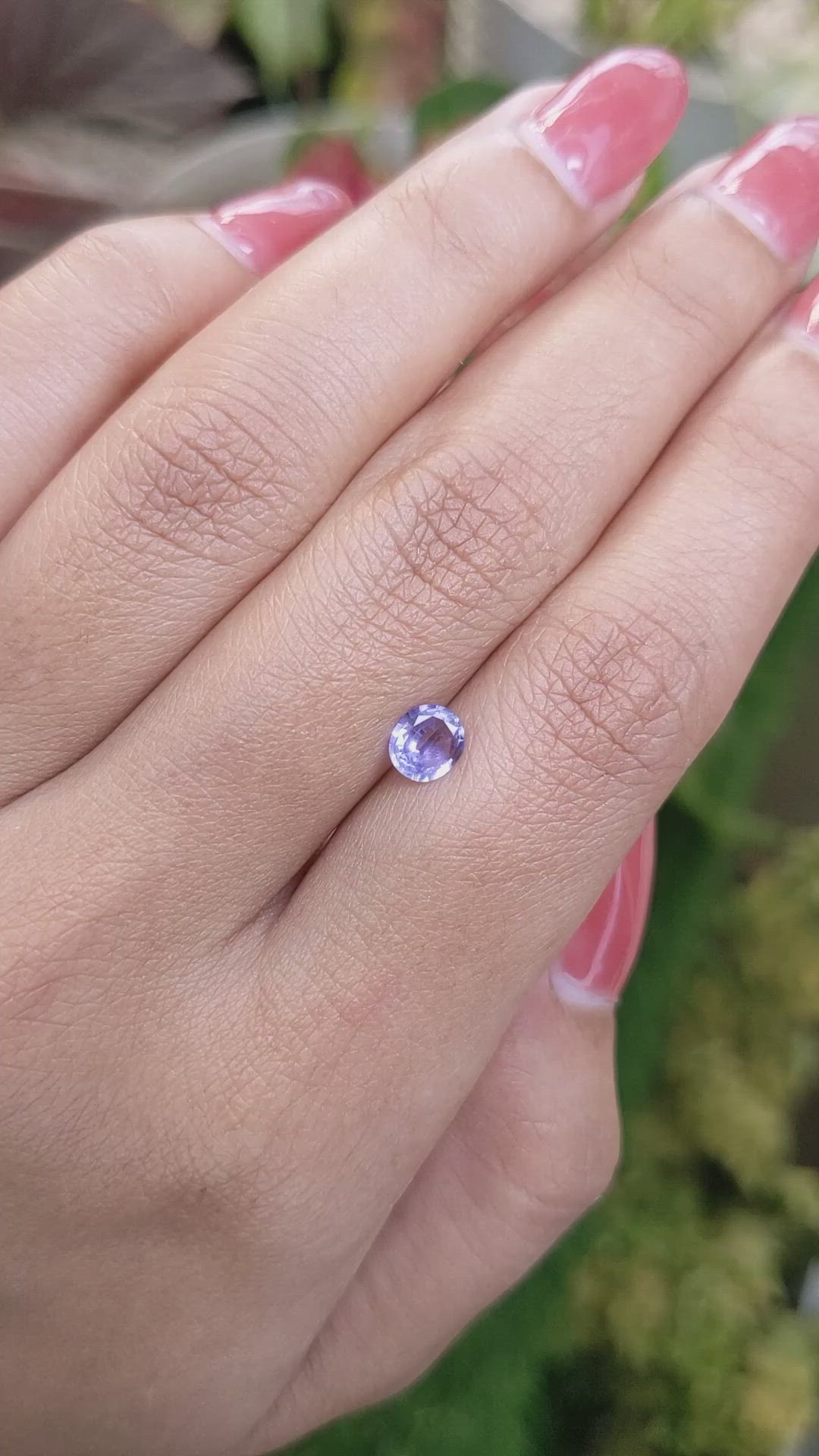 0.60 Ct. Bluish Purple Sapphire from Ceylon (Sri Lanka) Size Video