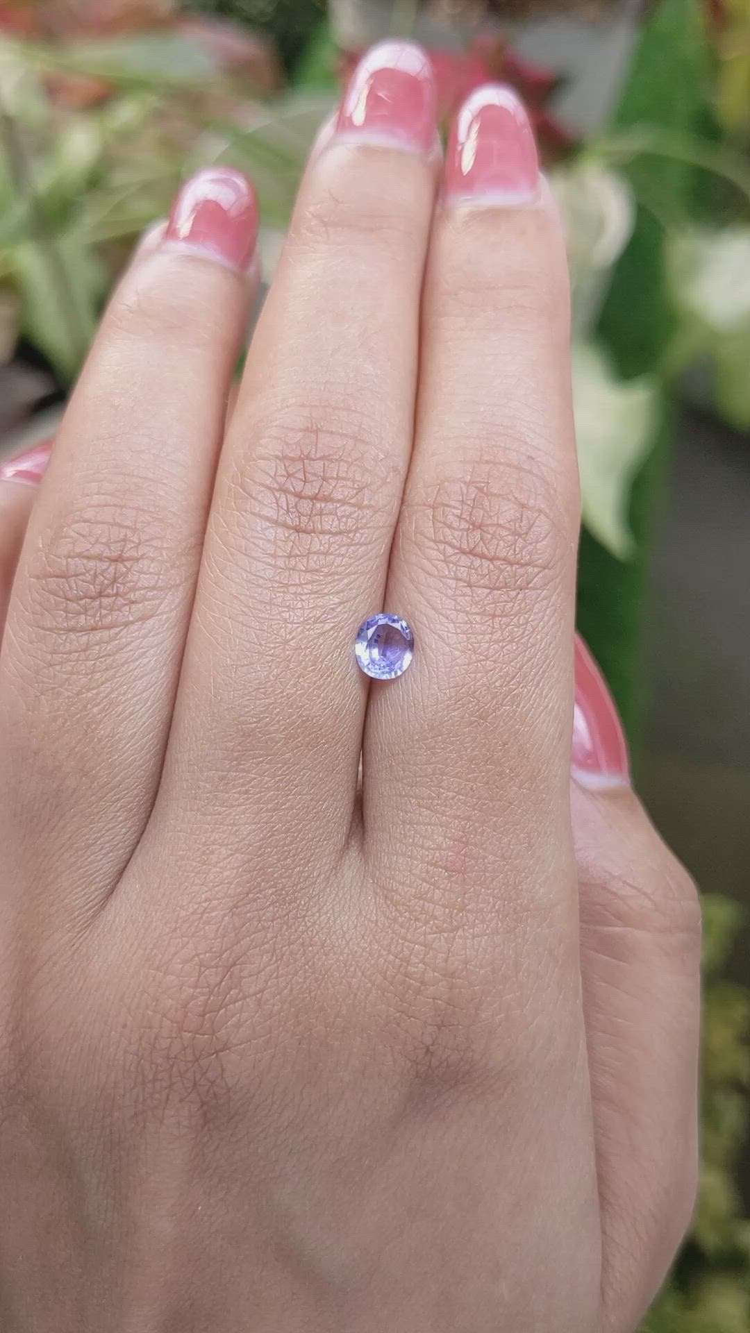 0.60 Ct. Bluish Purple Sapphire from Ceylon (Sri Lanka) Size Video