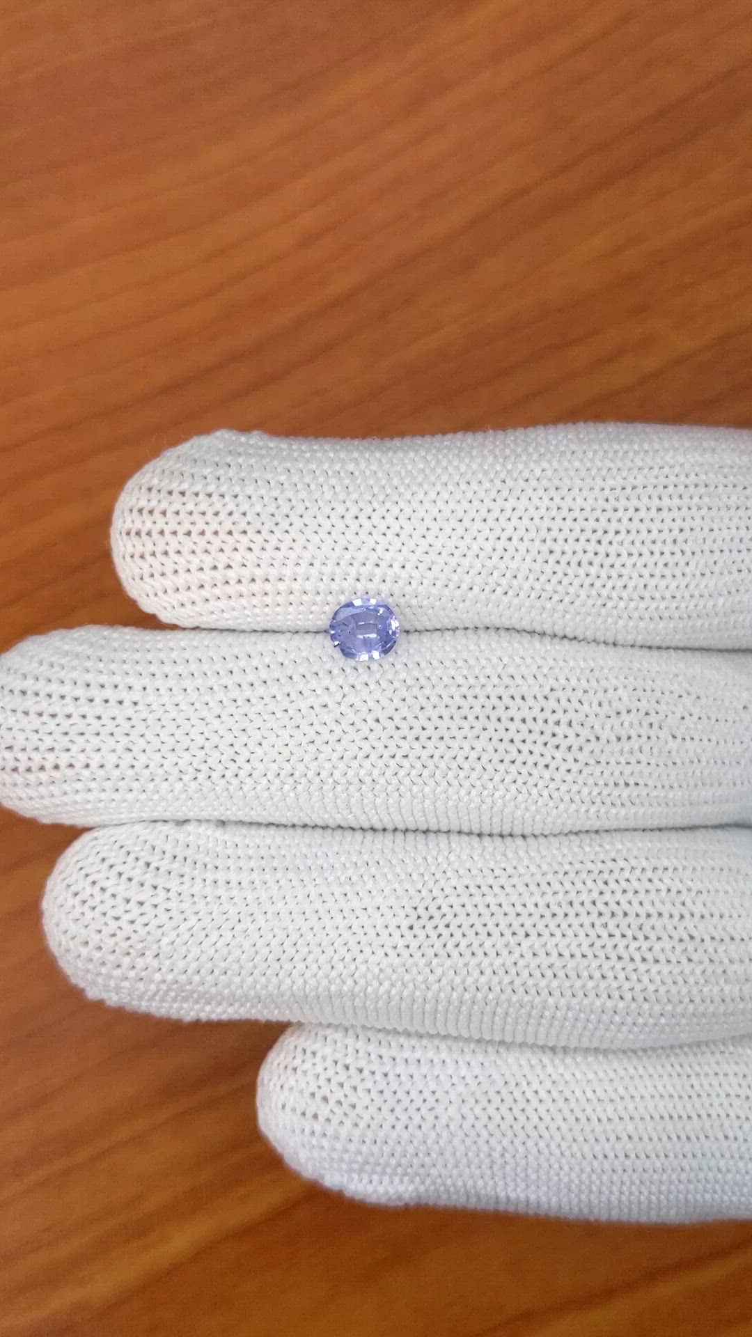 0.60 Ct. Bluish Purple Sapphire from Ceylon (Sri Lanka) Size Video