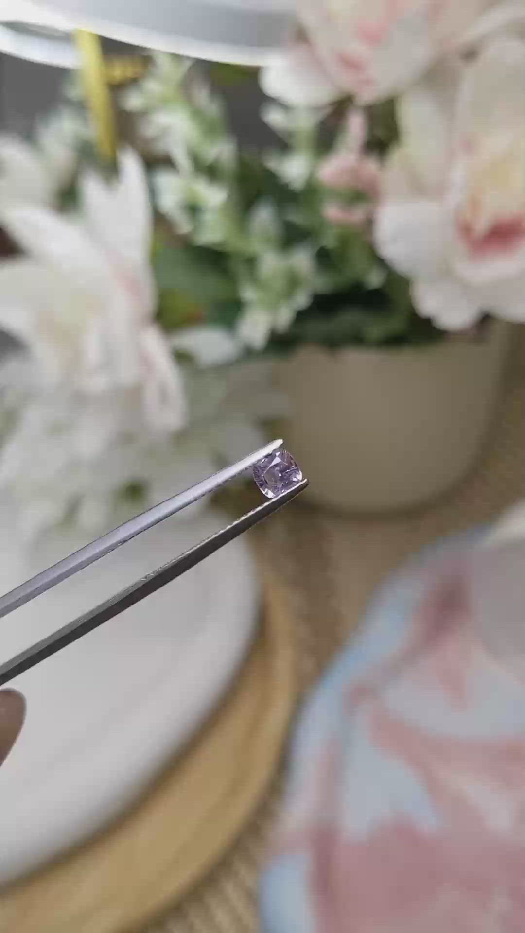 0.48 Ct. Purple Sapphire from Ceylon (Sri Lanka) Size Video