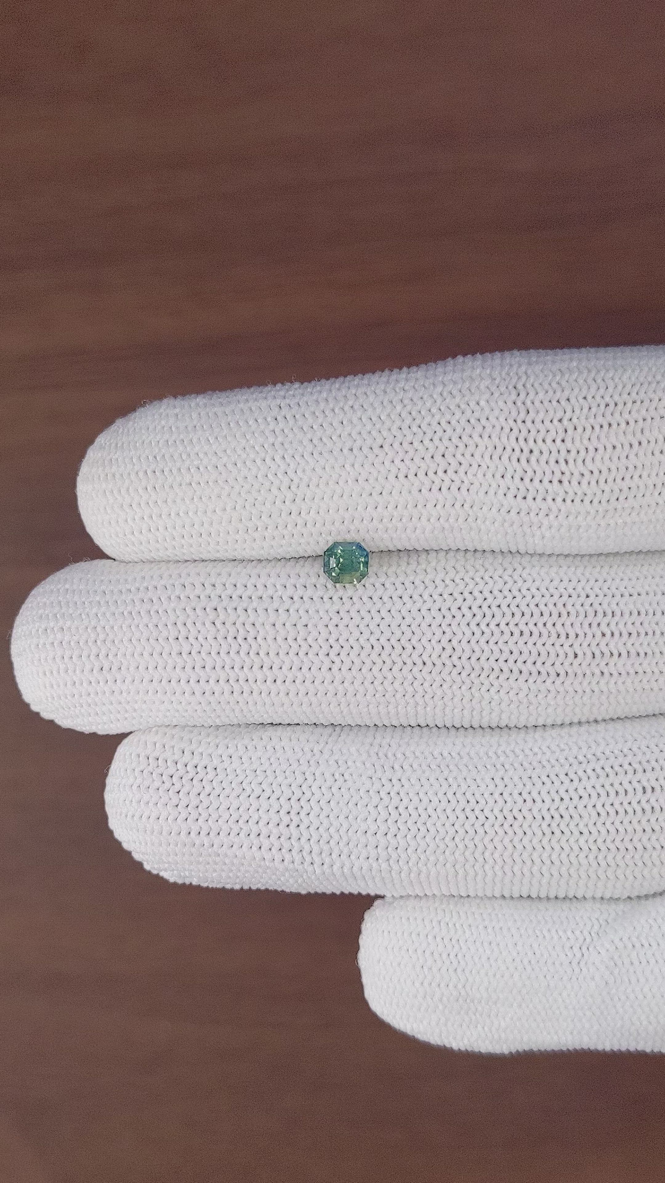 0.51 Ct. Bluish Green Sapphire from Madagascar Size Video