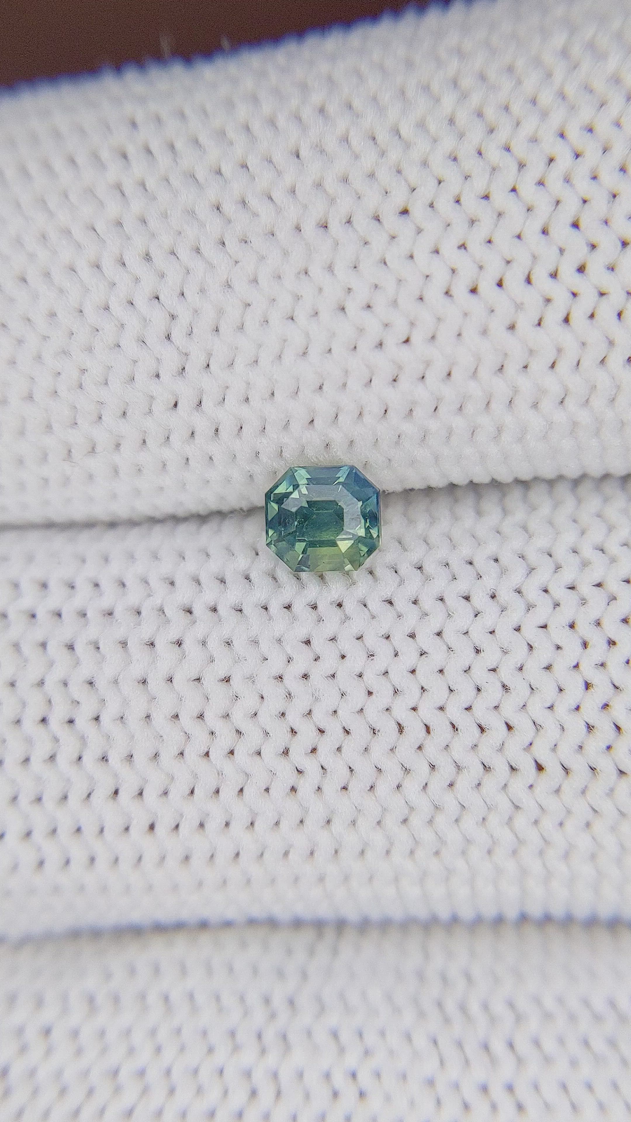 0.51 Ct. Bluish Green Sapphire from Madagascar Size Video