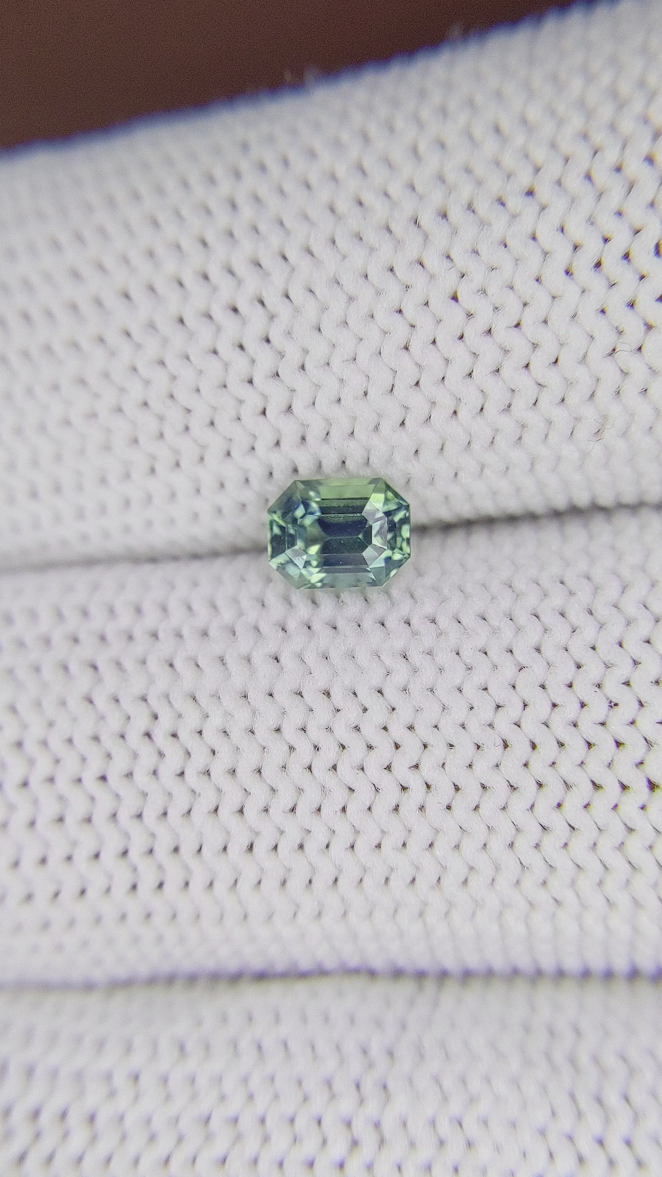 0.64 Ct. Bluish Green Sapphire from Madagascar Size Video