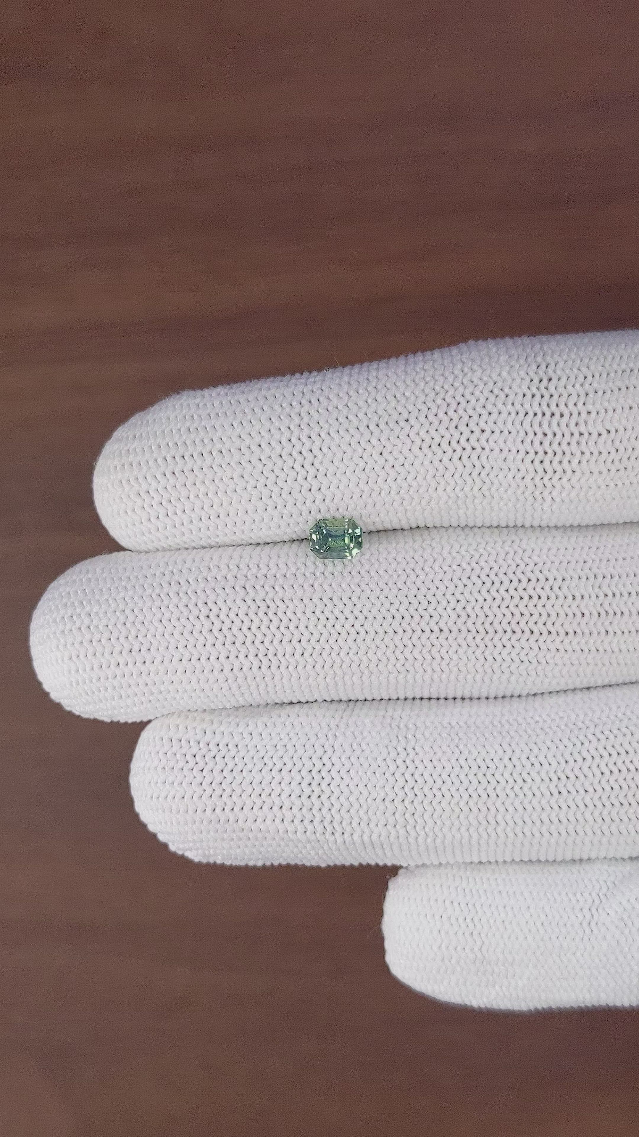 0.64 Ct. Bluish Green Sapphire from Madagascar Size Video