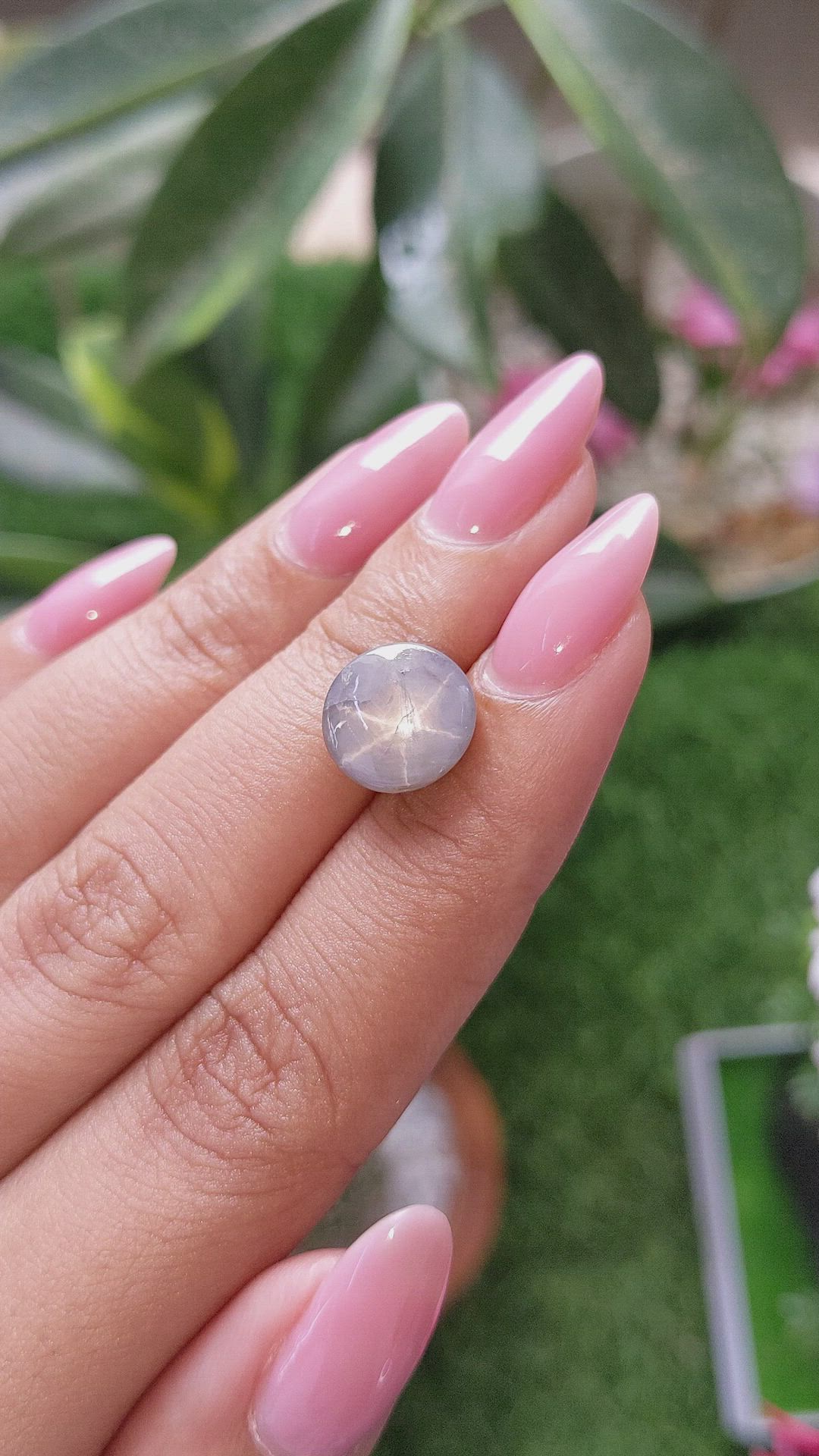 7.88 Ct. Bluish Grey Star Sapphire from Ceylon (Sri Lanka) Size Video