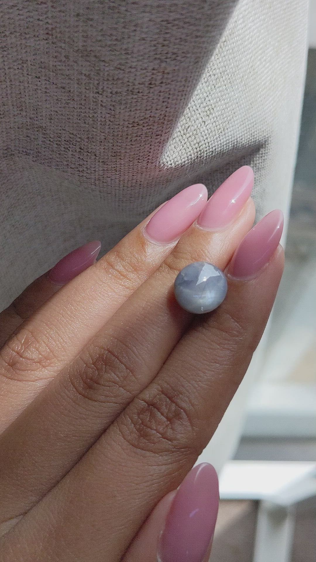 7.88 Ct. Bluish Grey Star Sapphire from Ceylon (Sri Lanka) Size Video