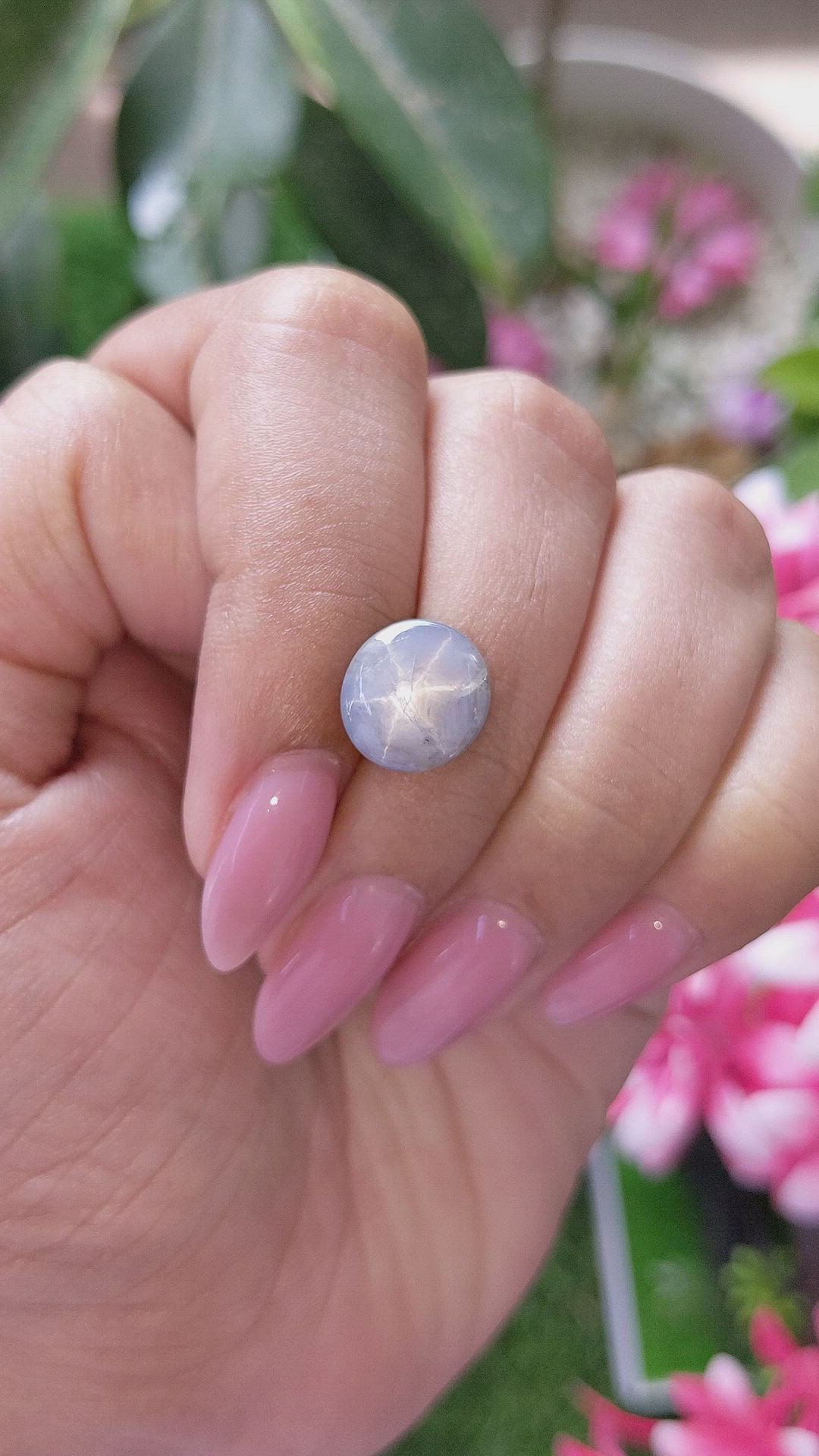 7.88 Ct. Bluish Grey Star Sapphire from Ceylon (Sri Lanka) Size Video