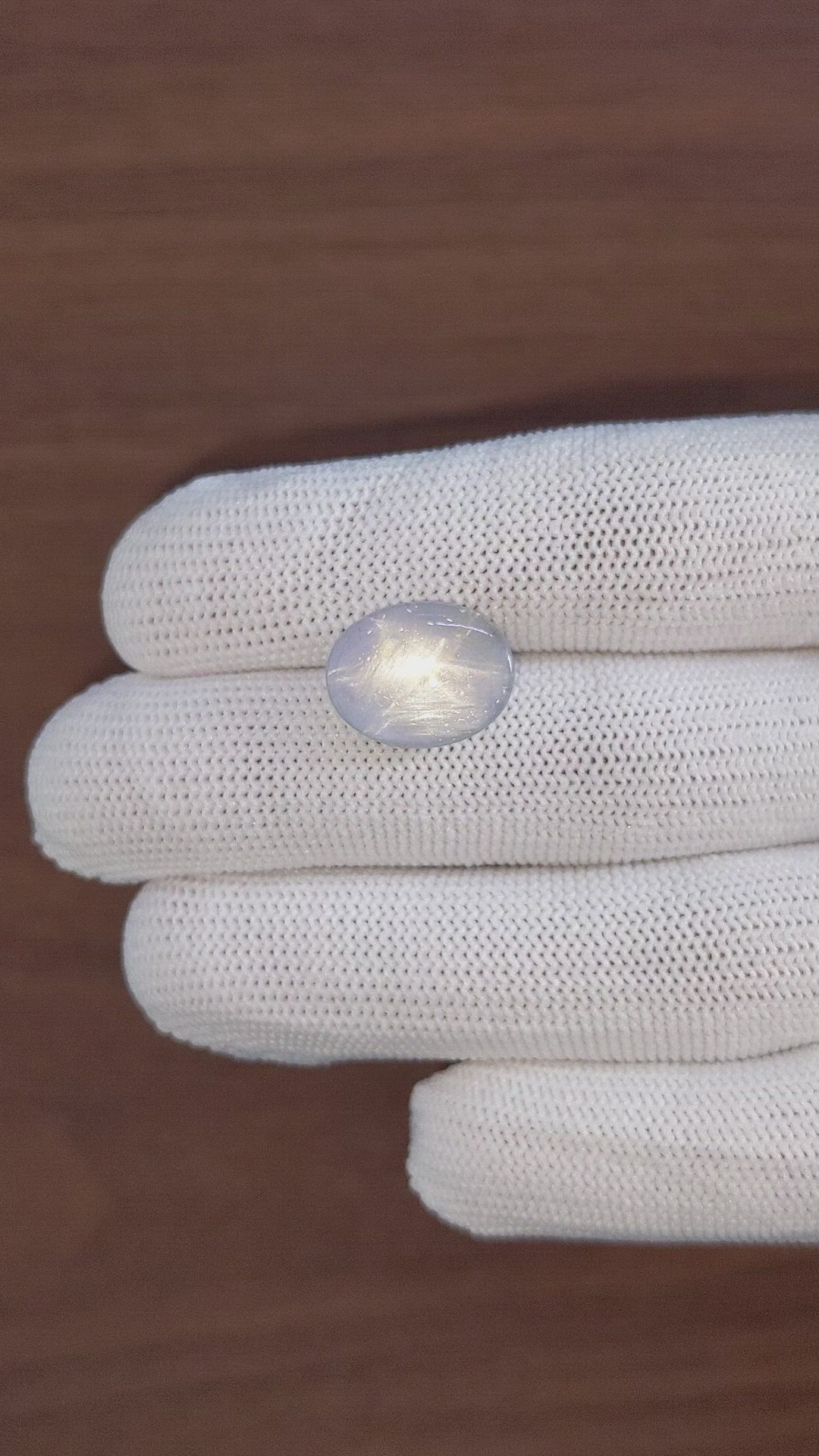 11.56 Ct. Greyish Blue Star Sapphire from Ceylon (Sri Lanka) Size Video