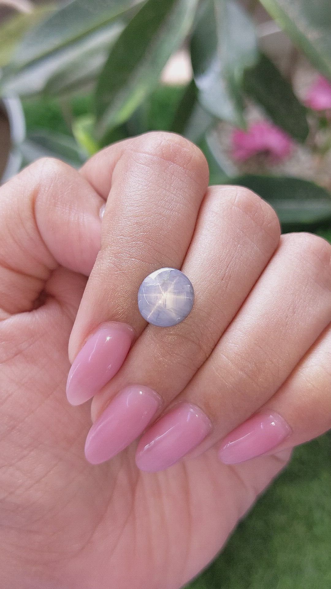 4.60 Ct. Purplish Blue Star Sapphire from Ceylon (Sri Lanka) Size Video