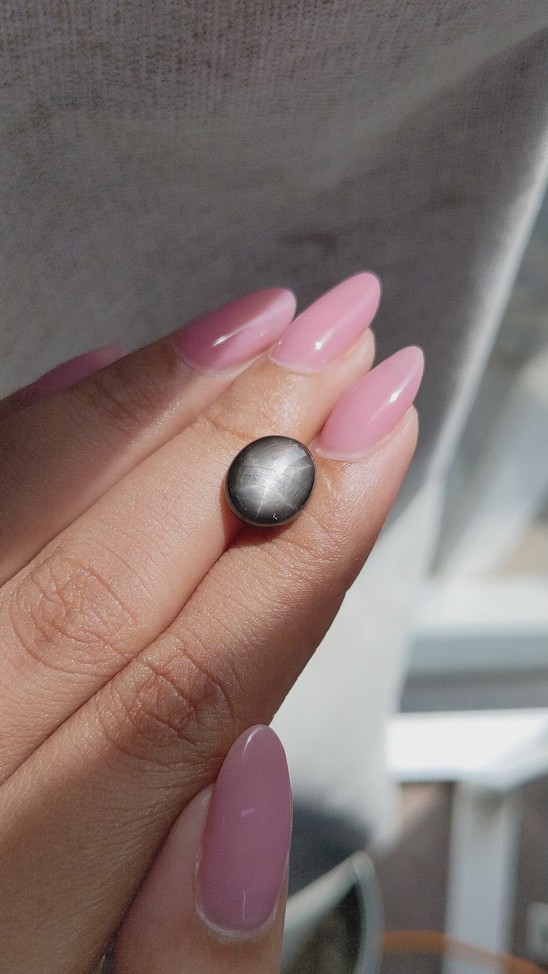 6.11 Ct. Black Star Sapphire from Ceylon (Sri Lanka) Size Video
