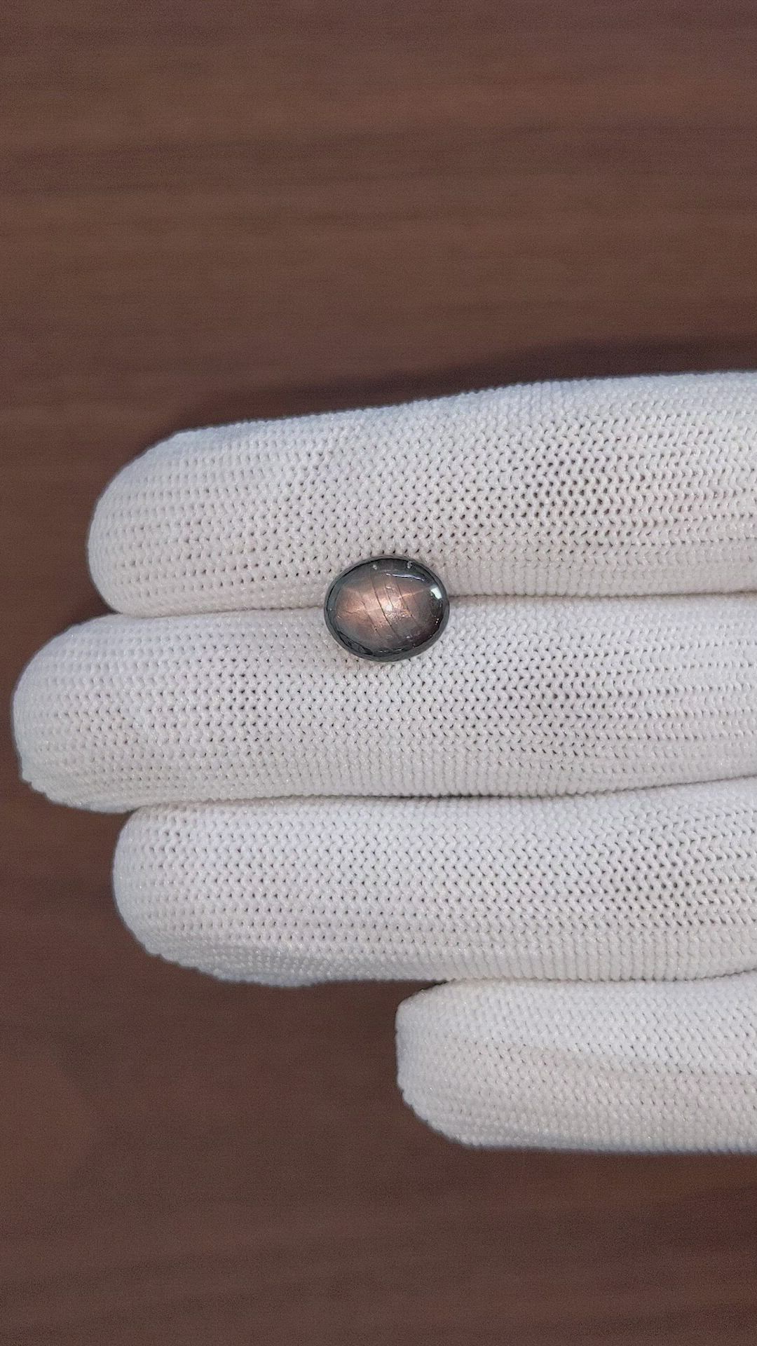 6.11 Ct. Black Star Sapphire from Ceylon (Sri Lanka) Size Video