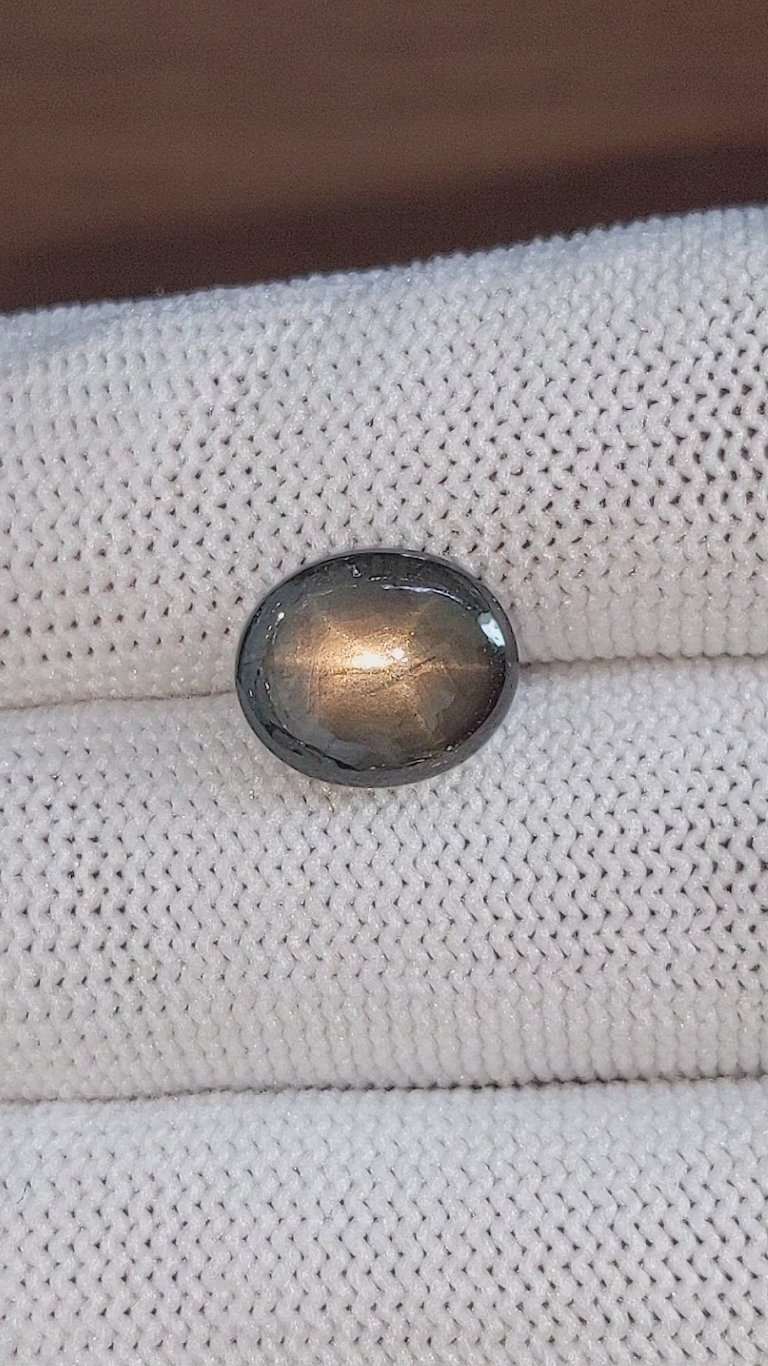 6.73 Ct. Black Star Sapphire from Ceylon (Sri Lanka) Size Video