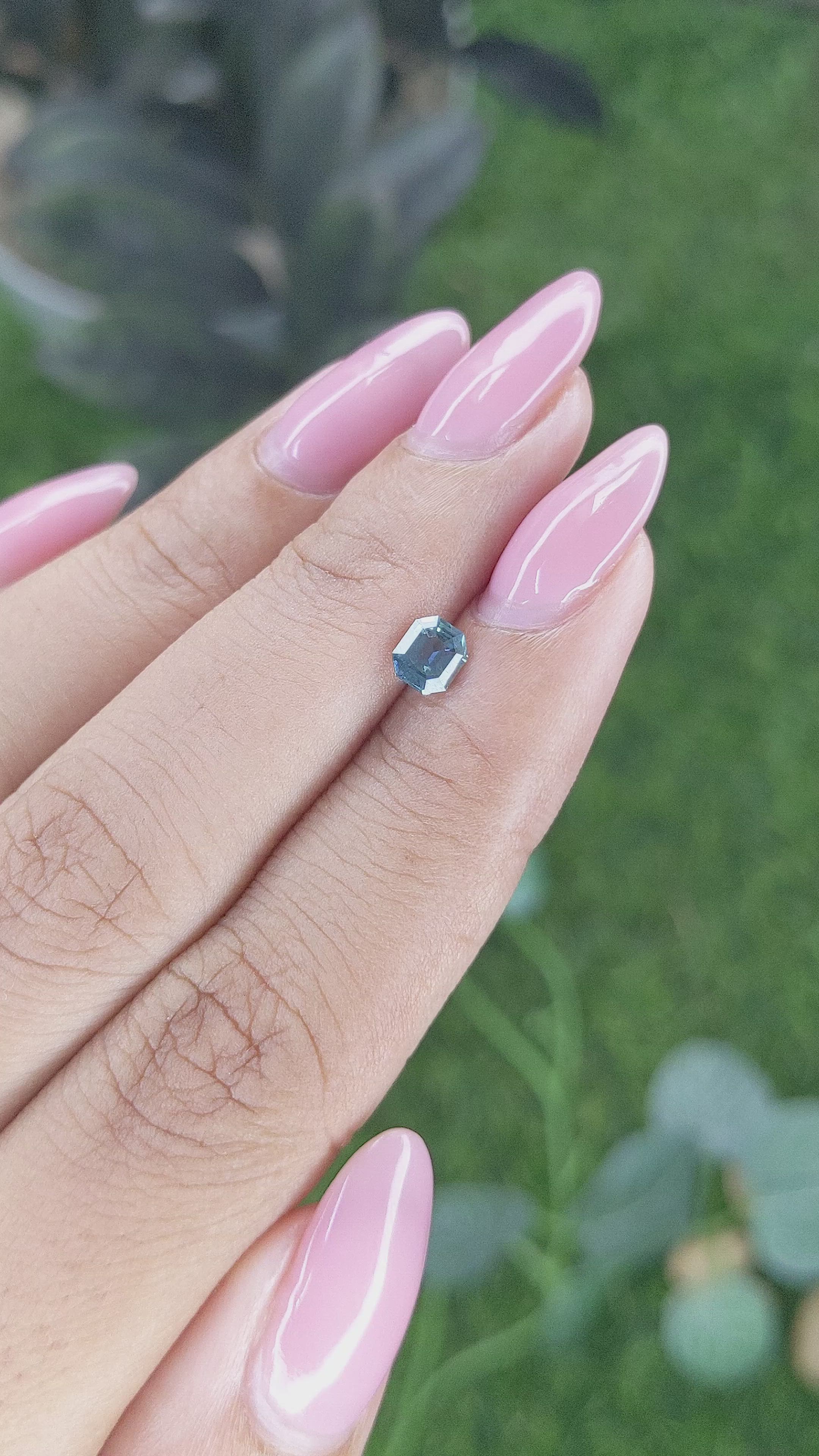 0.54 Ct. Greenish Blue Sapphire from Madagascar Size Video