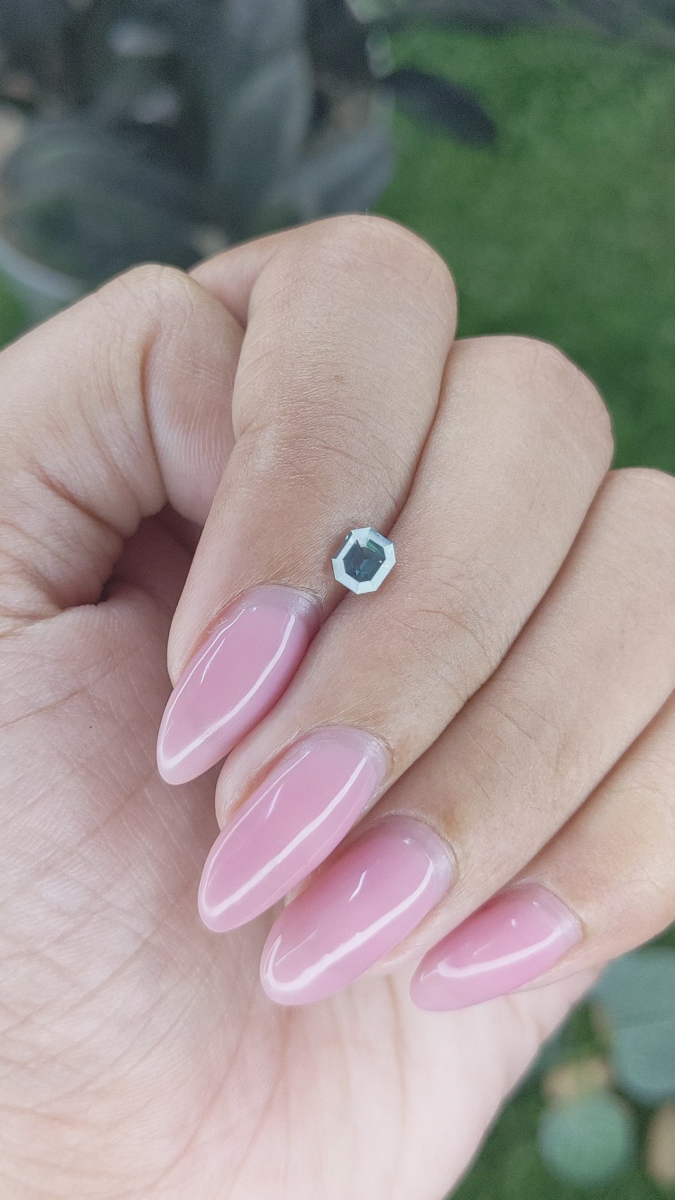 0.54 Ct. Greenish Blue Sapphire from Madagascar Size Video