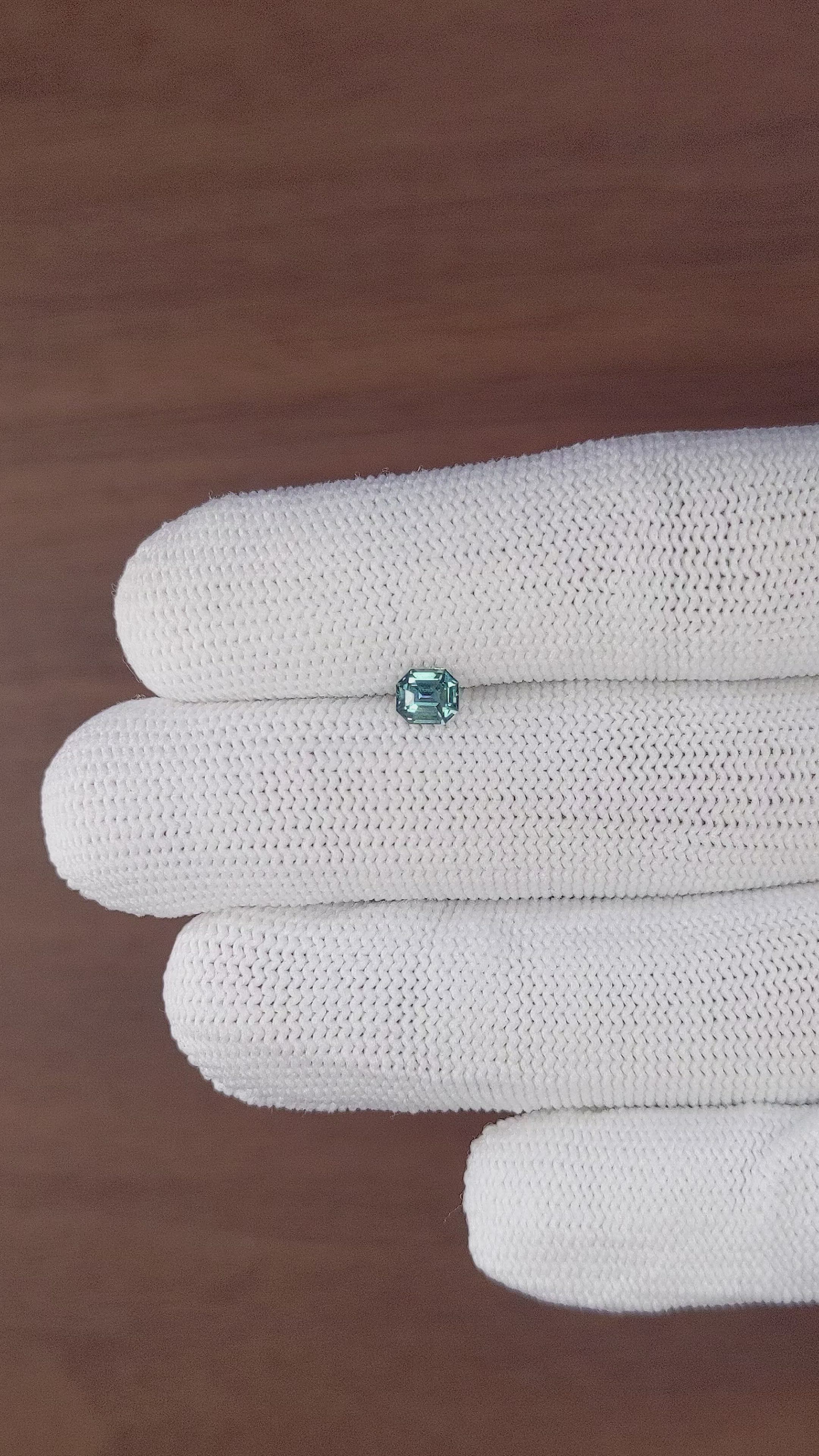 0.54 Ct. Greenish Blue Sapphire from Madagascar Size Video