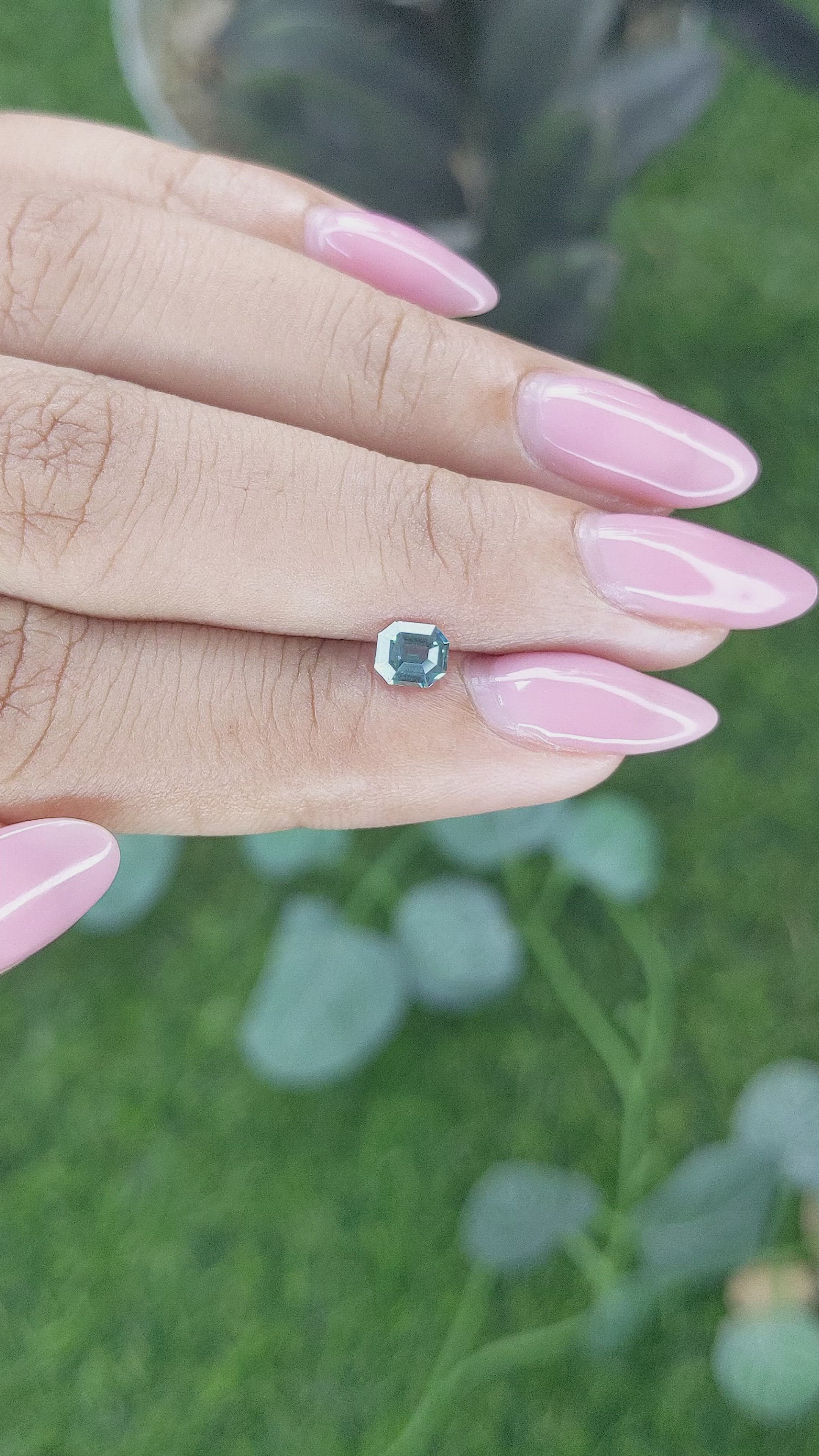 0.54 Ct. Greenish Blue Sapphire from Madagascar Size Video